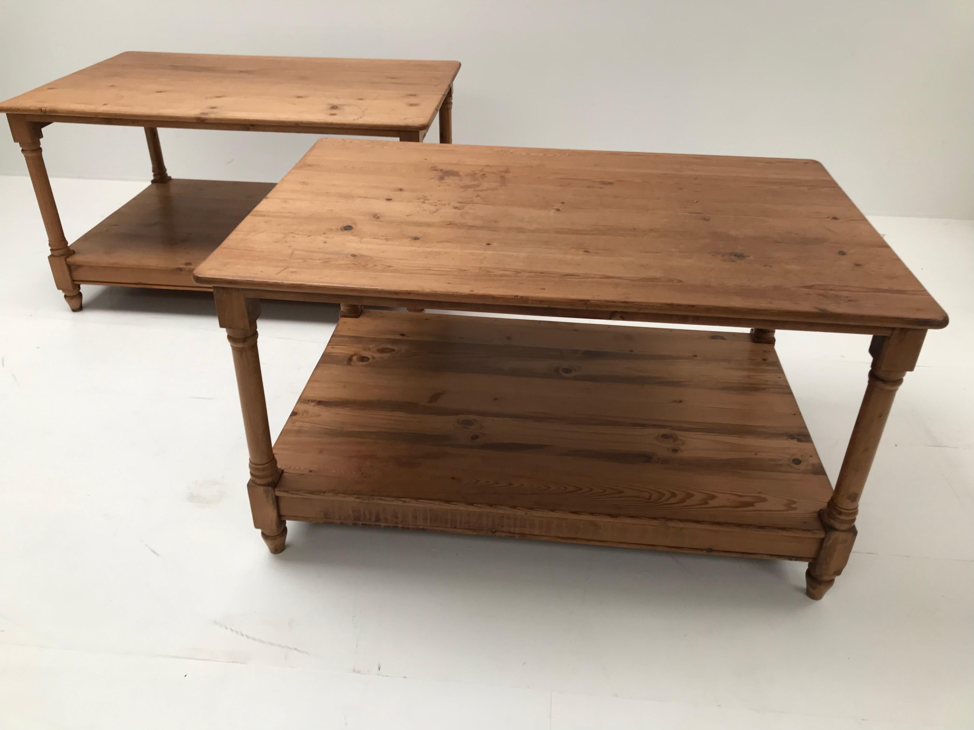 Pine Pair of Drapiers Tables