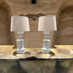 Coppia di lampade da tavolo a cherubino in porcellana di Dresden Neoclassico Germania