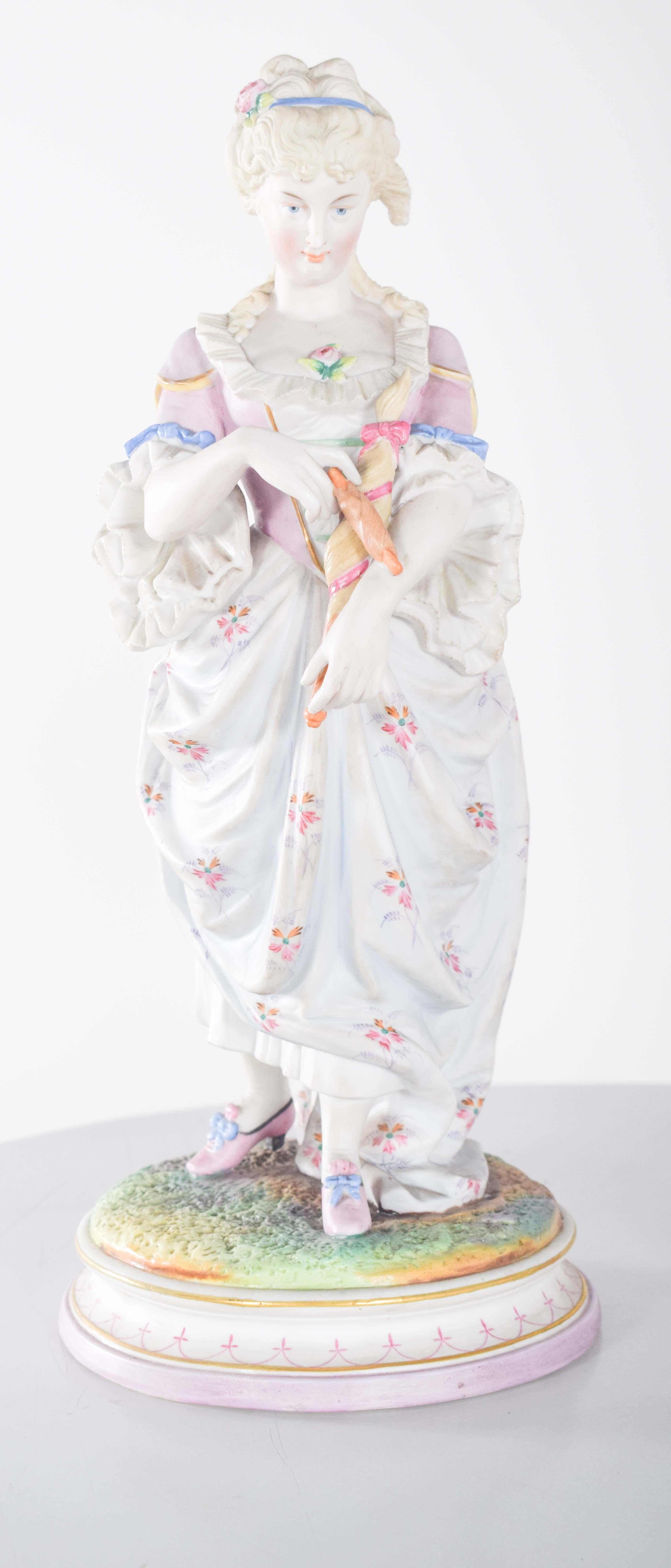 Coppia di sculture di Dresden Porcelain in vendita 5