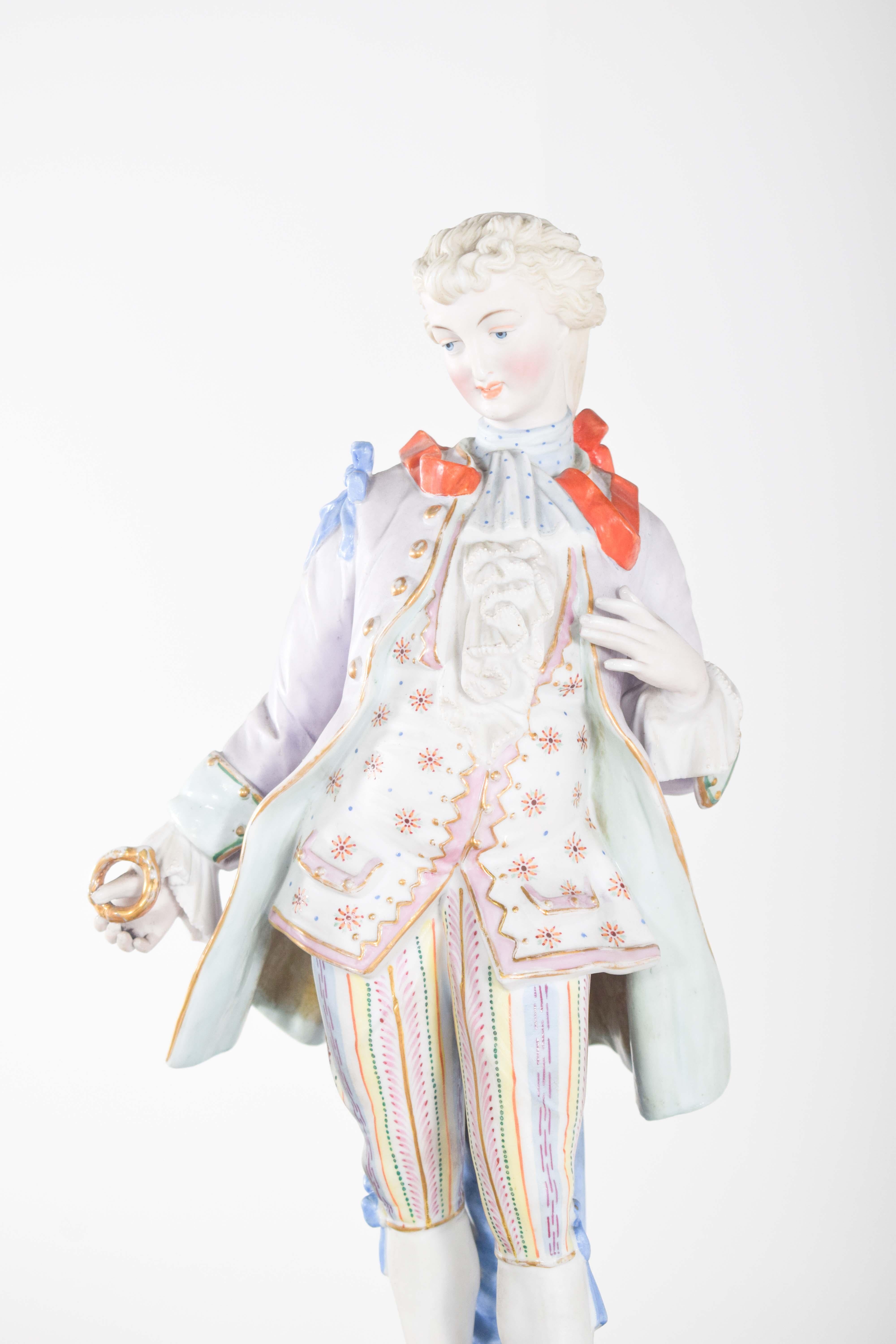 Coppia di sculture di Dresden Porcelain in vendita 6