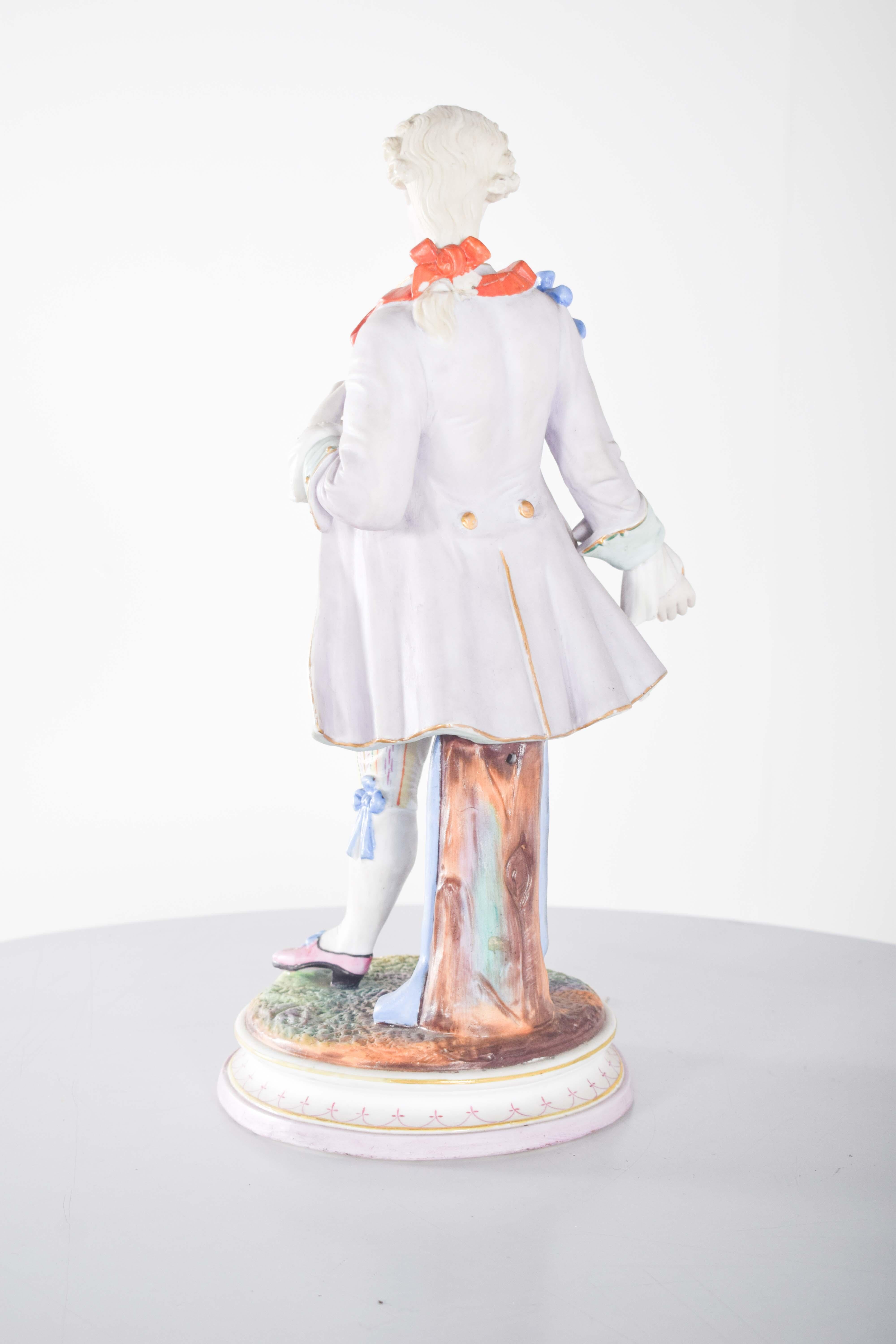 XX secolo Coppia di sculture di Dresden Porcelain in vendita