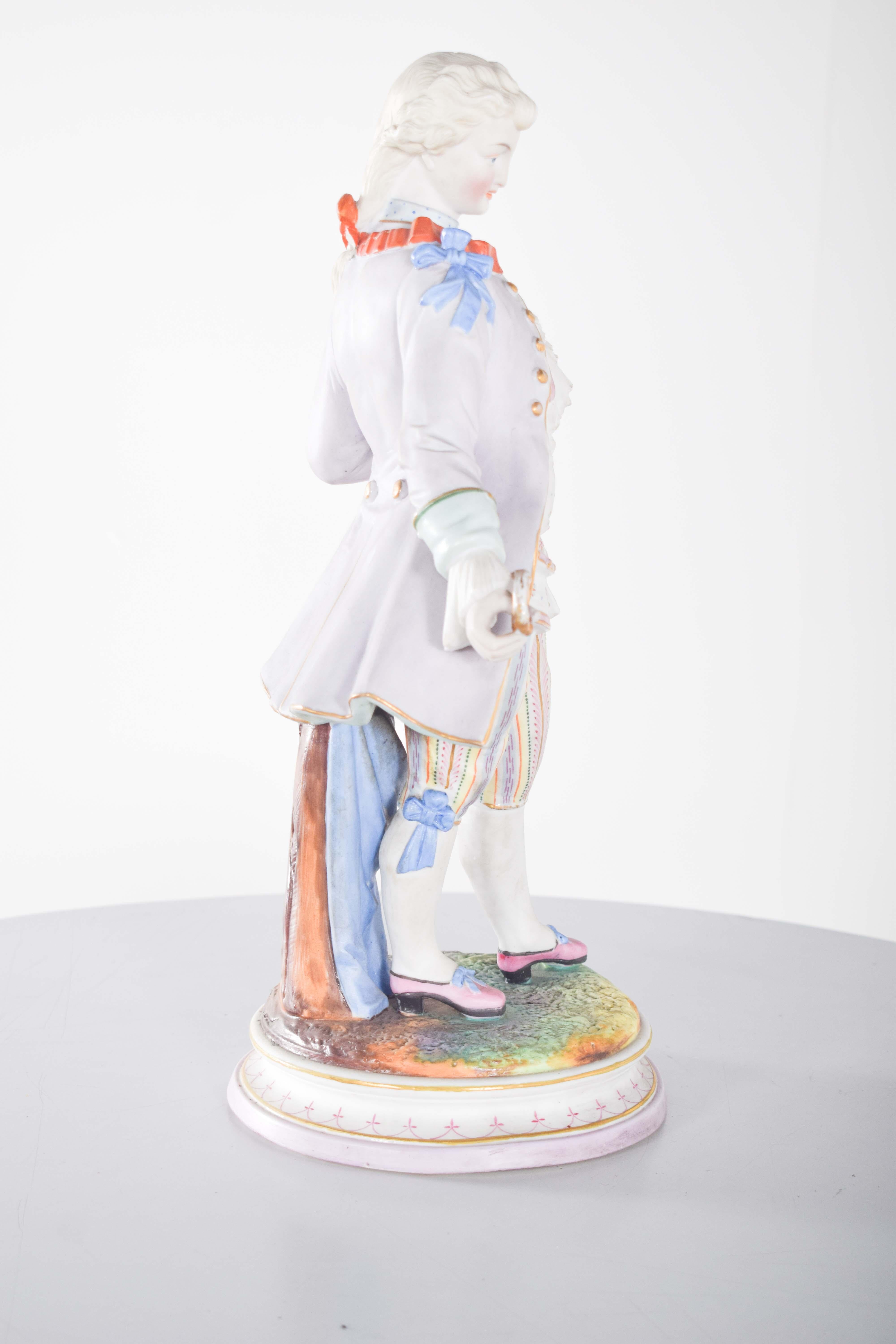 Porcellana Coppia di sculture di Dresden Porcelain in vendita