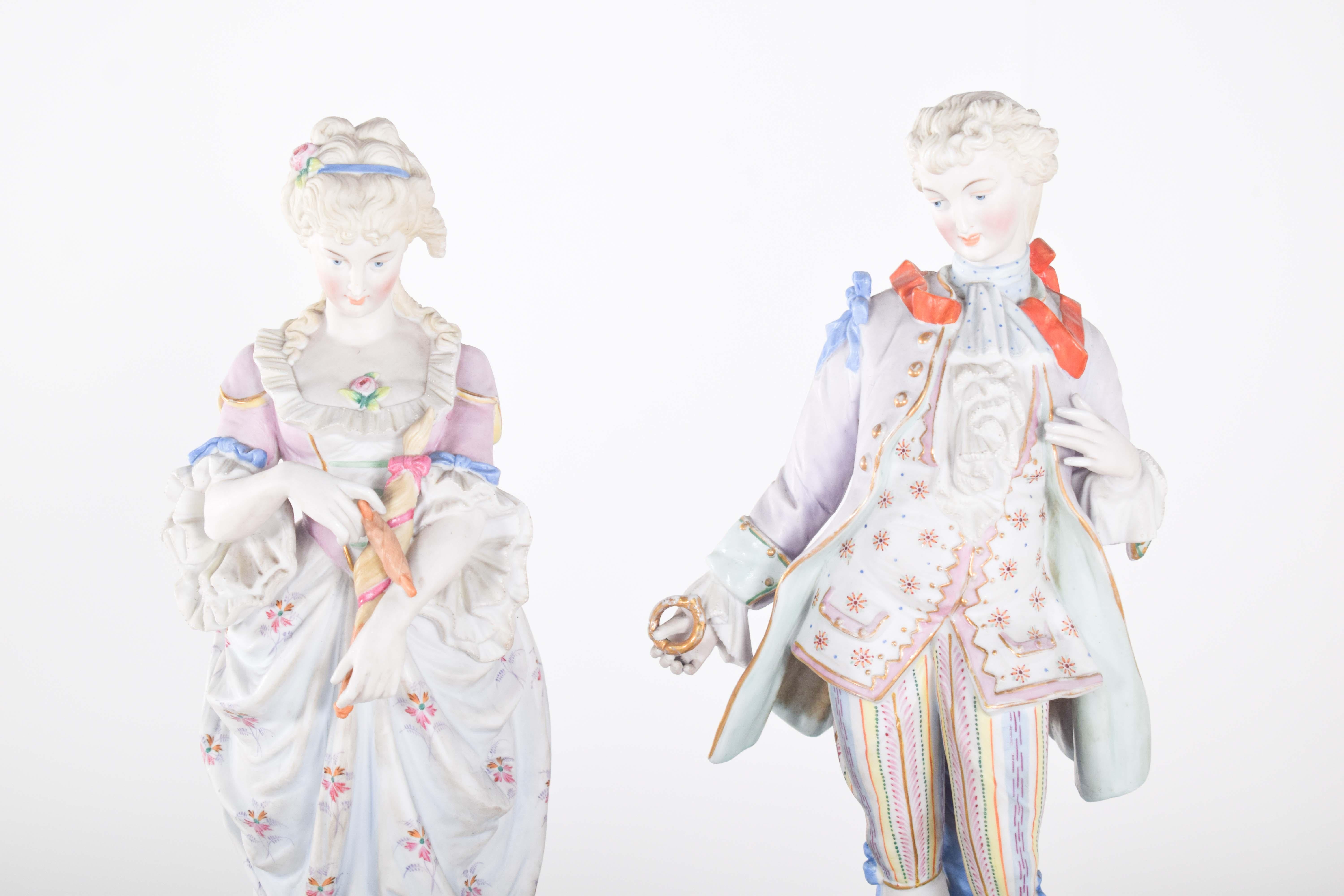 Coppia di sculture di Dresden Porcelain in vendita 2