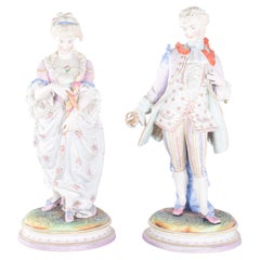 Paire de sculptures en porcelaine de Dresden