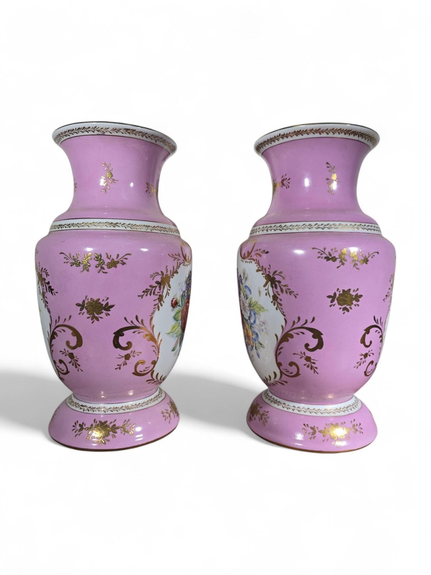 Coppia di vasi di Dresden Porcelain in vendita 2
