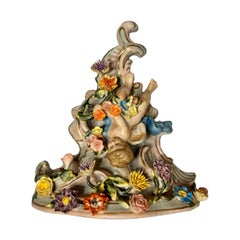 Pair of Dresden Sitzendorf Porcelain Wall Lights, Germany, 19th Century