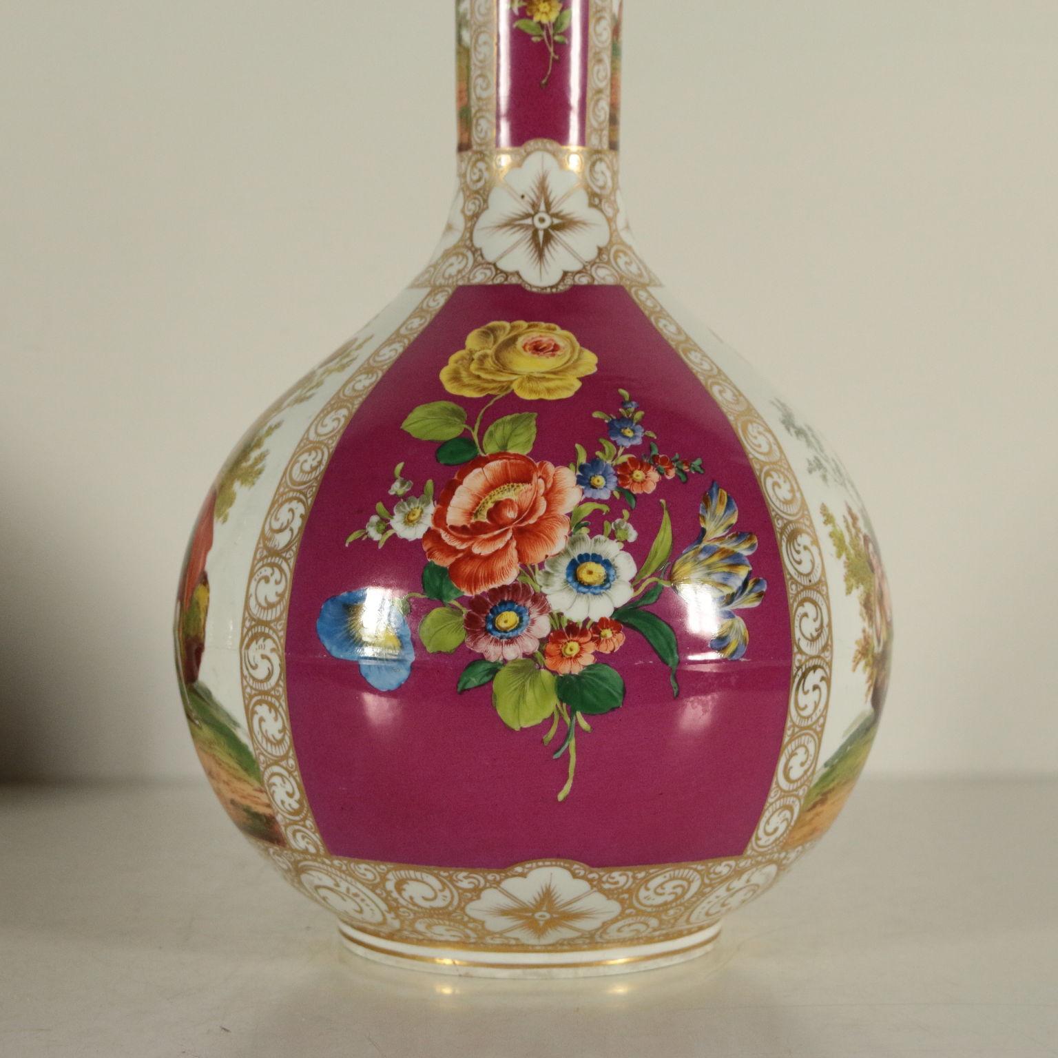 Pair of Dresden Vases Porcelain Germany, 19th Century 1
