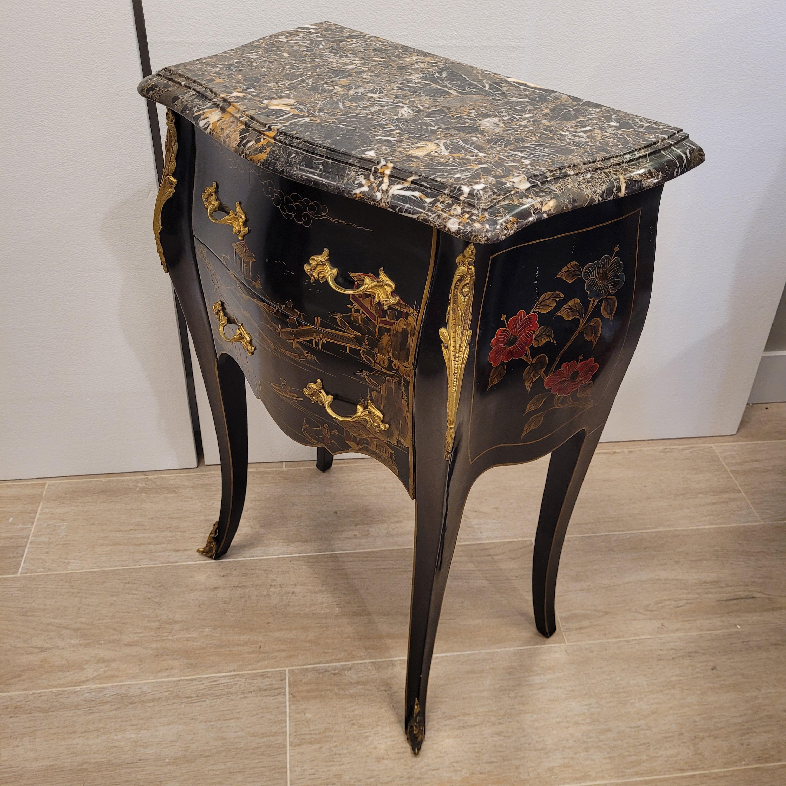 Pair of dressers with Louis XV Style chinoiseries, 1910 – France 3