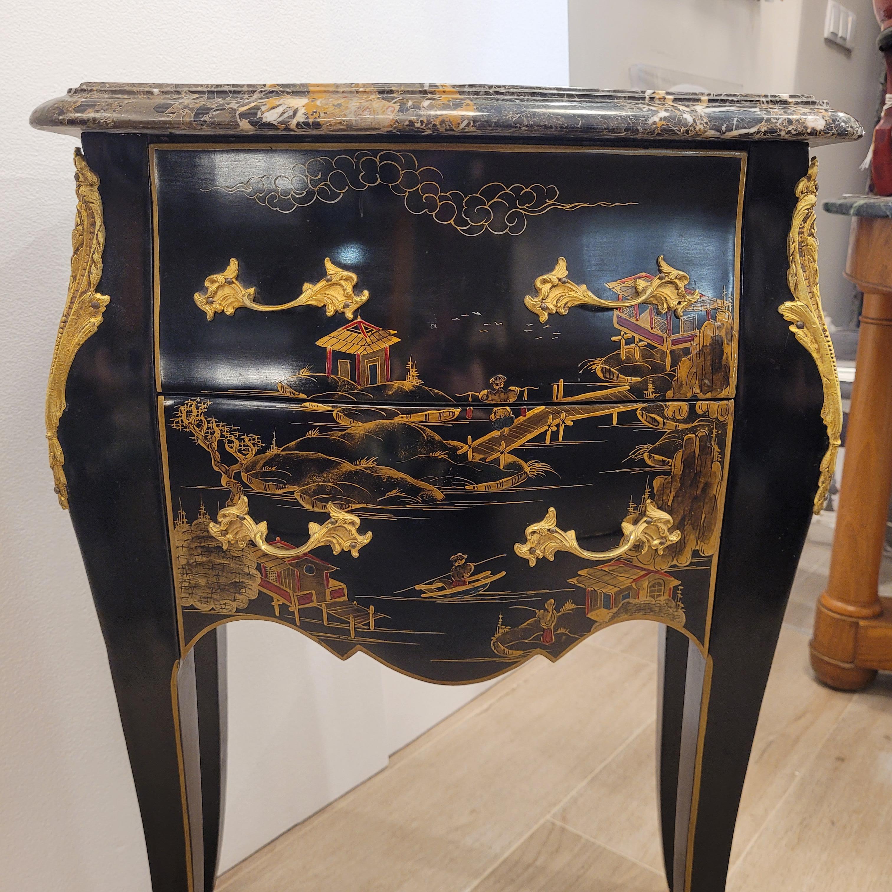 Pair of dressers with Louis XV Style chinoiseries, 1910 – France 6