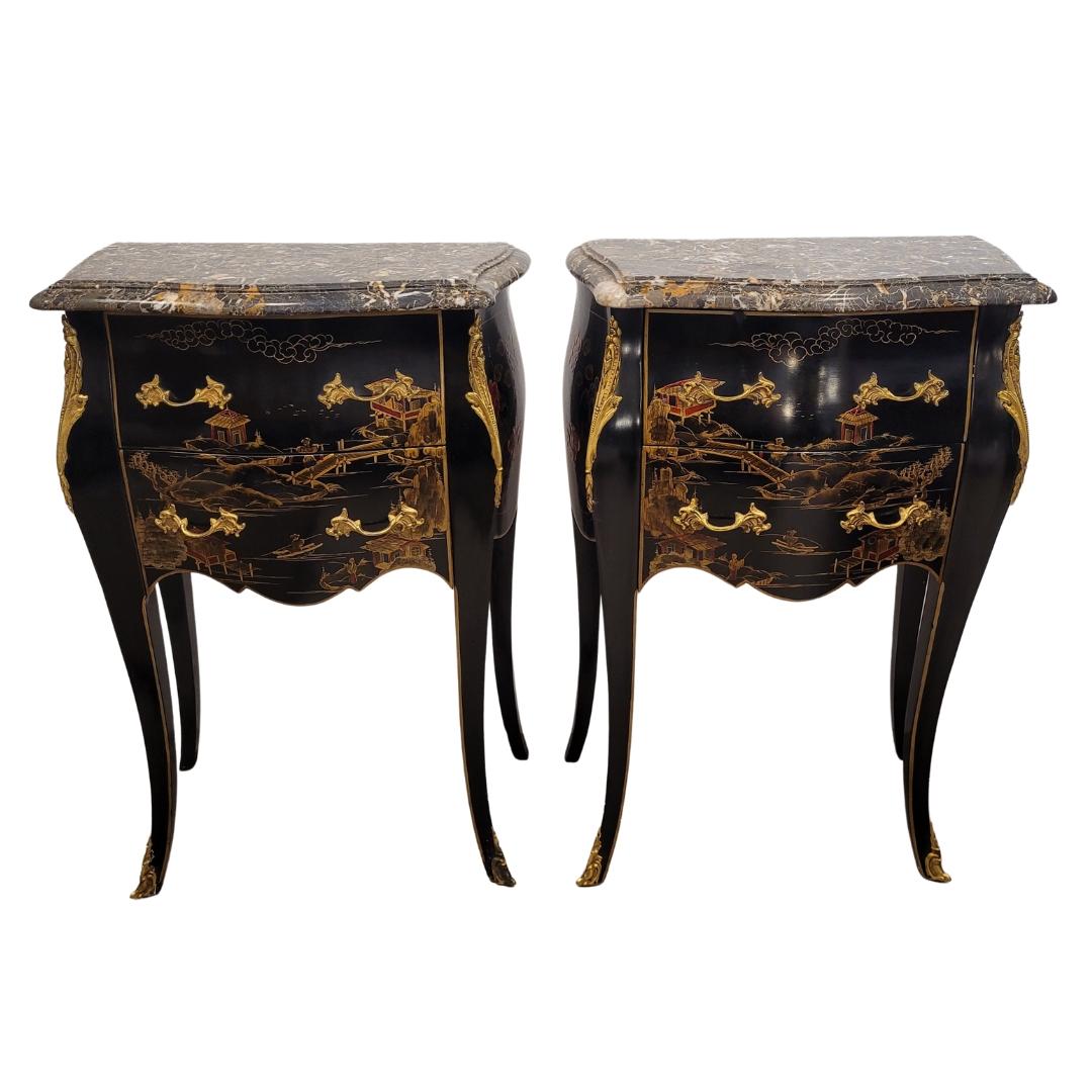 Pair of dressers with Louis XV Style chinoiseries, 1910 – France 11