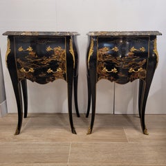 Pair of dressers with Louis XV Style chinoiseries, 1910 – France