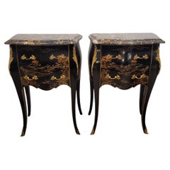 Antique Pair of dressers with Louis XV Style chinoiseries, 1910 – France