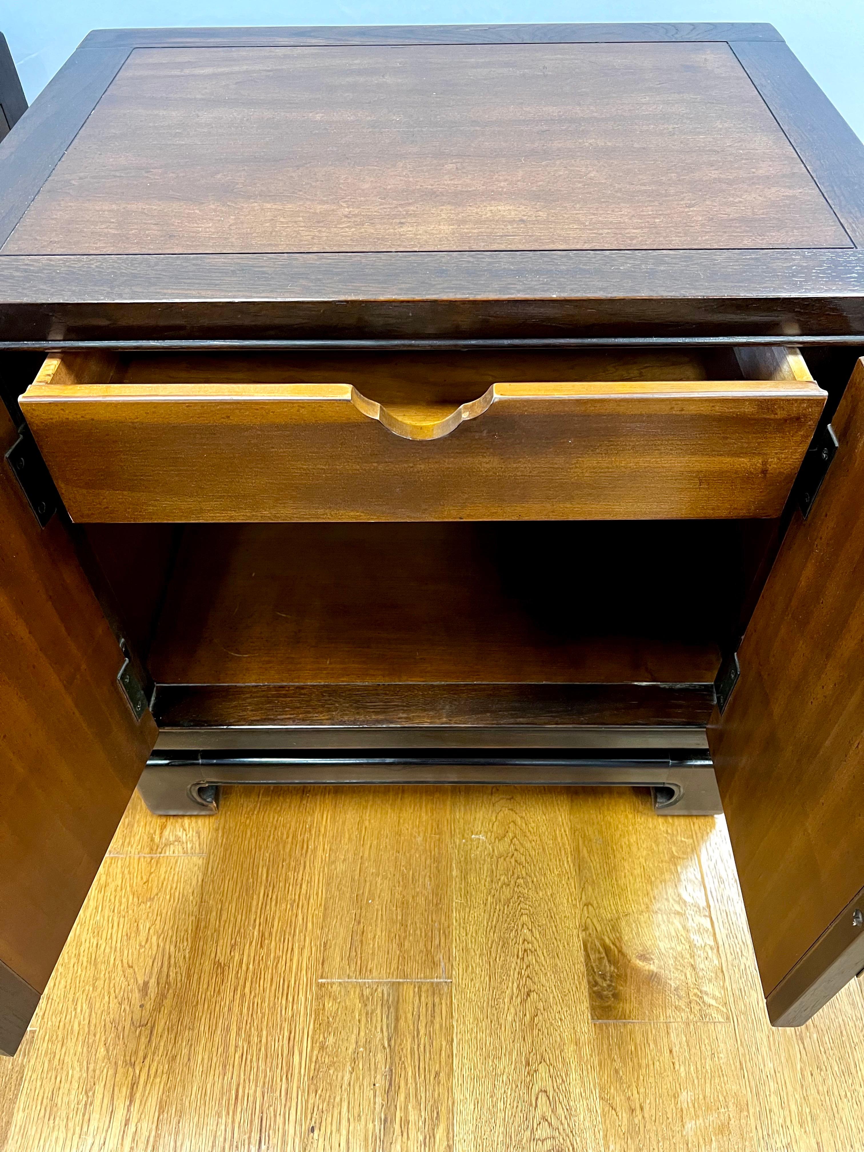 Pair of Drexel Asian Chinoiserie Tai-Ming Nightstands Side Tables 1