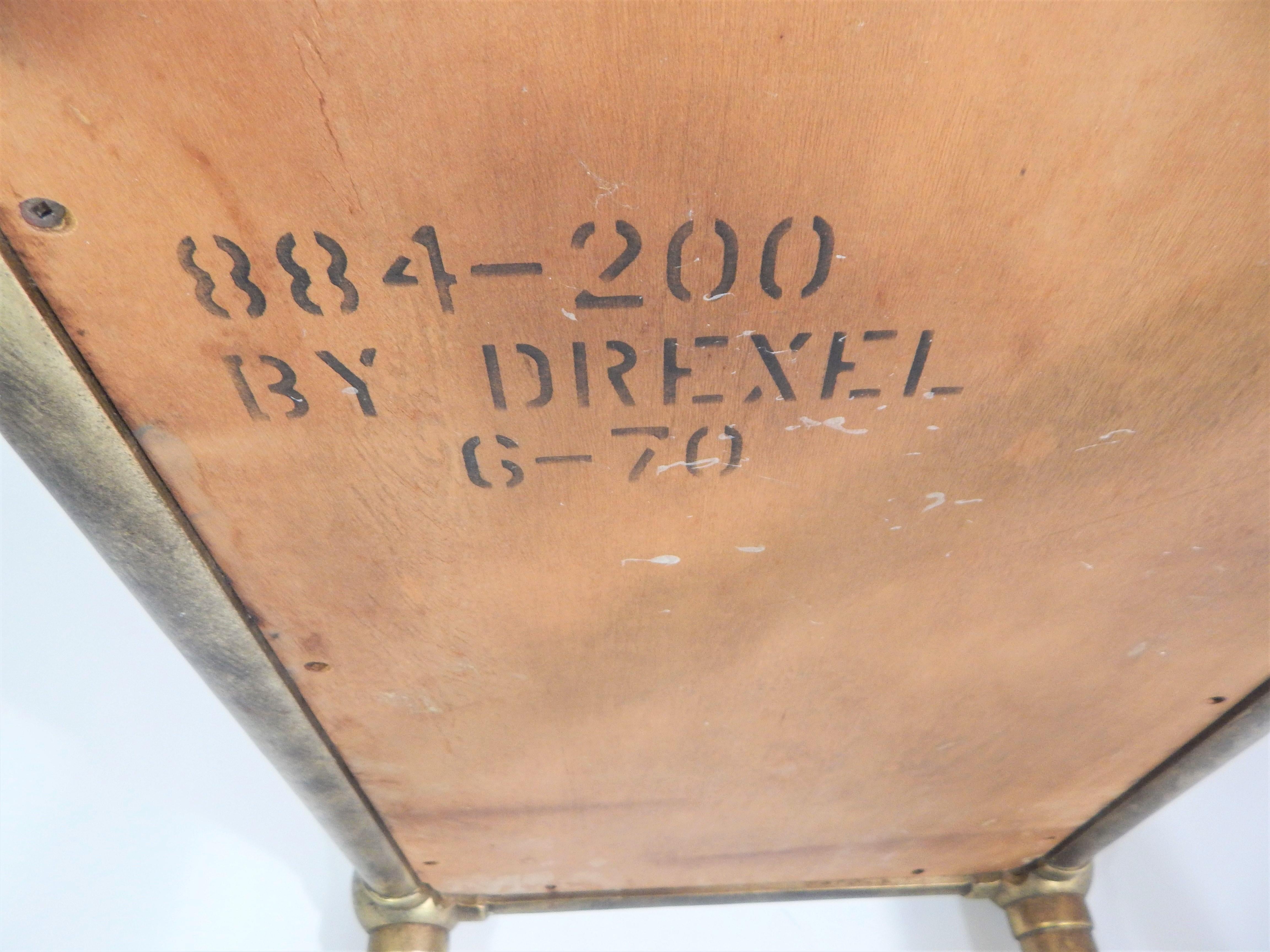 20th Century Pair of Drexel Burl and Gilt Gold End Tables For Sale