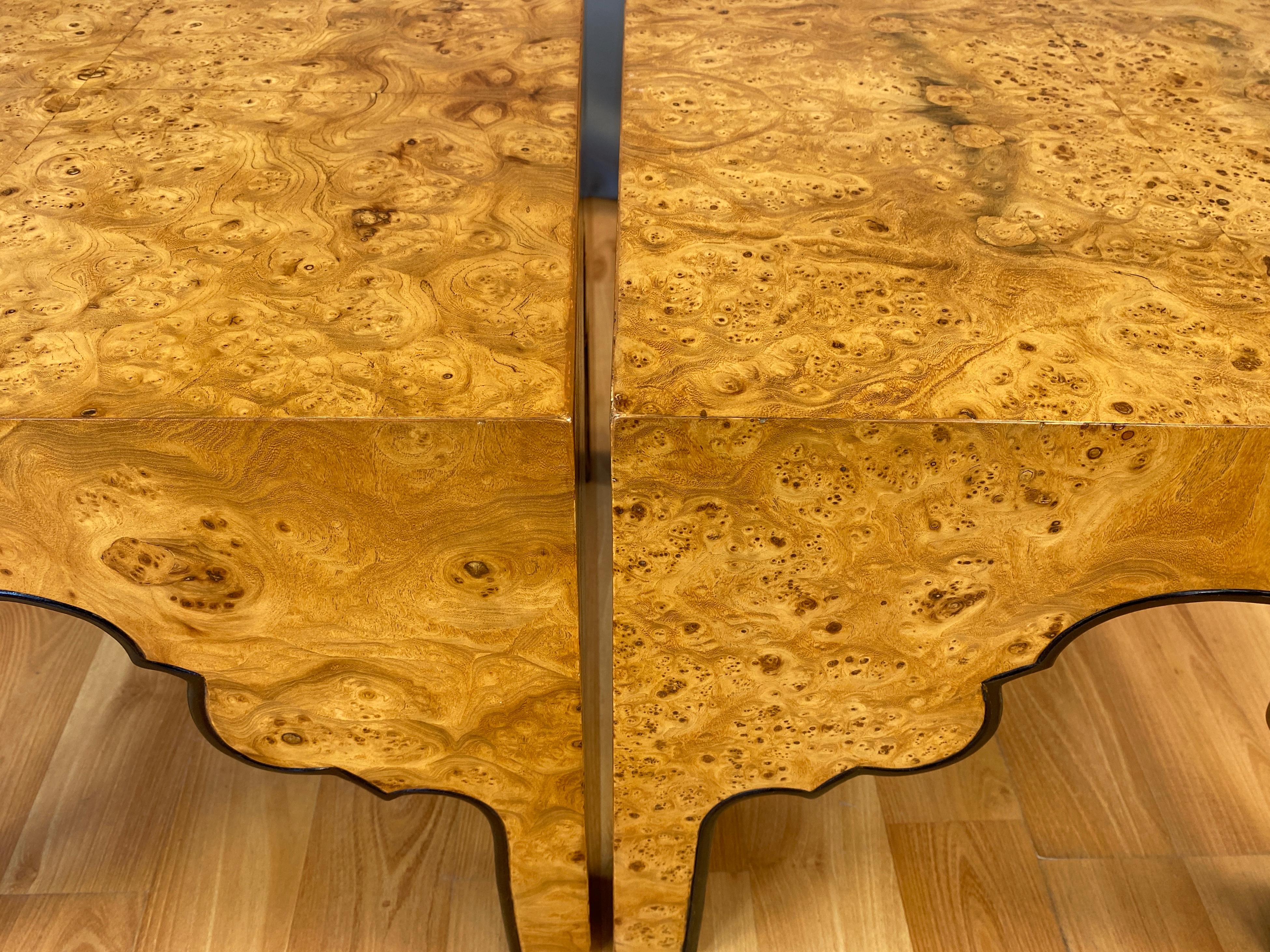 Pair of Drexel Burled Carpathian Elm End Tables Repertoire Collection 7