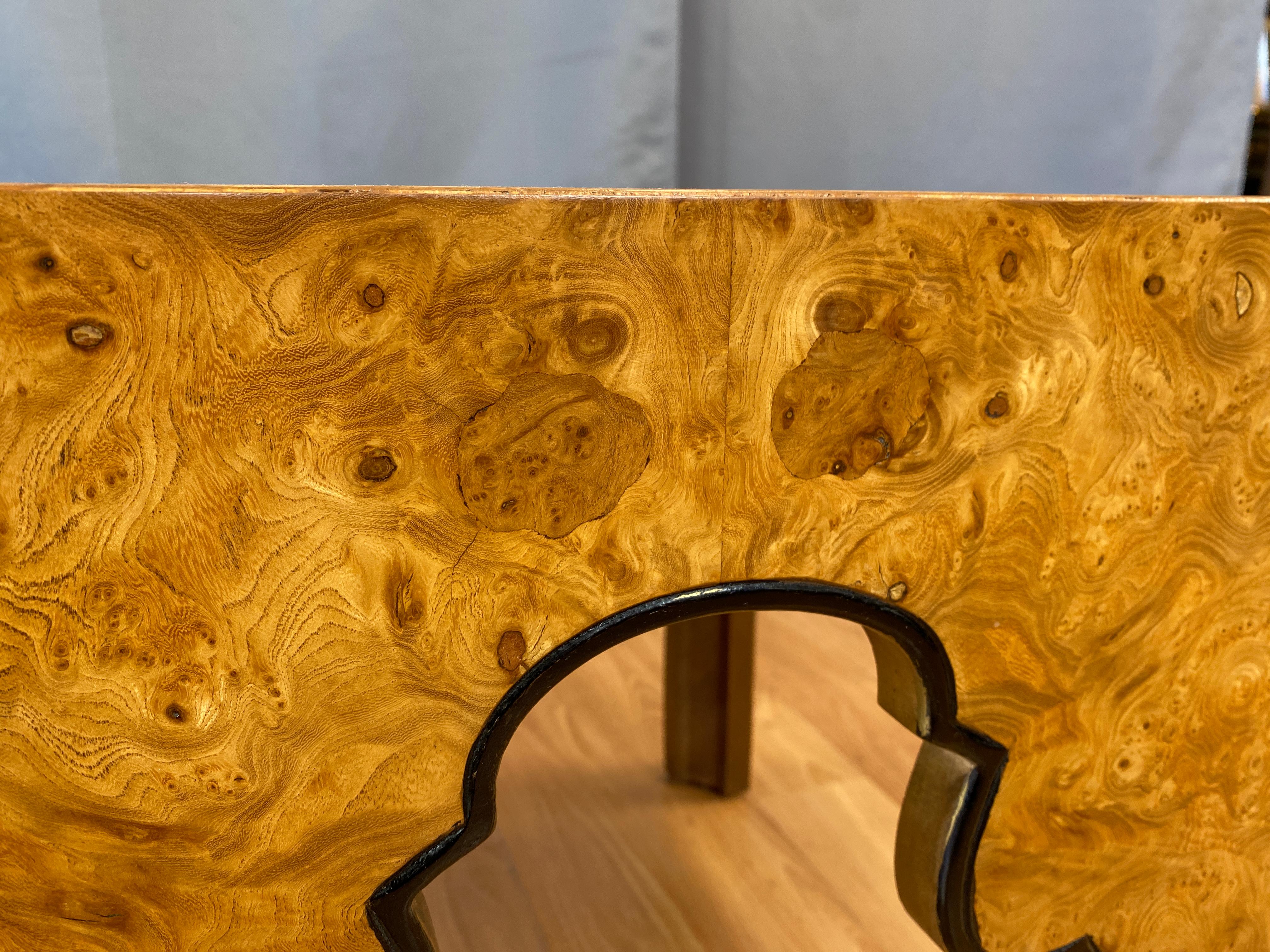 Pair of Drexel Burled Carpathian Elm End Tables Repertoire Collection 8