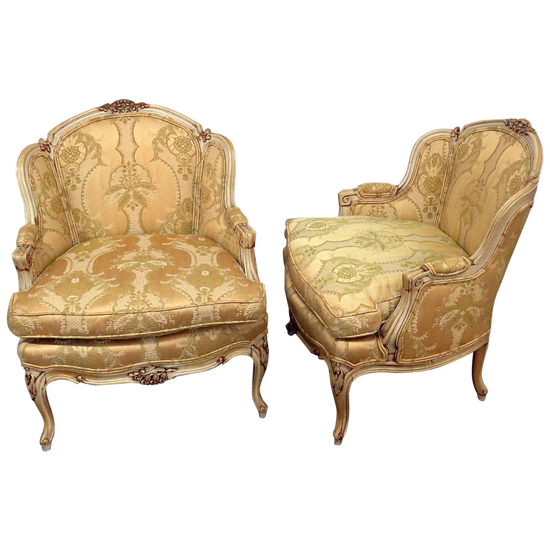 Pair of Drexel Heritage Louis XVI Style Bergeres