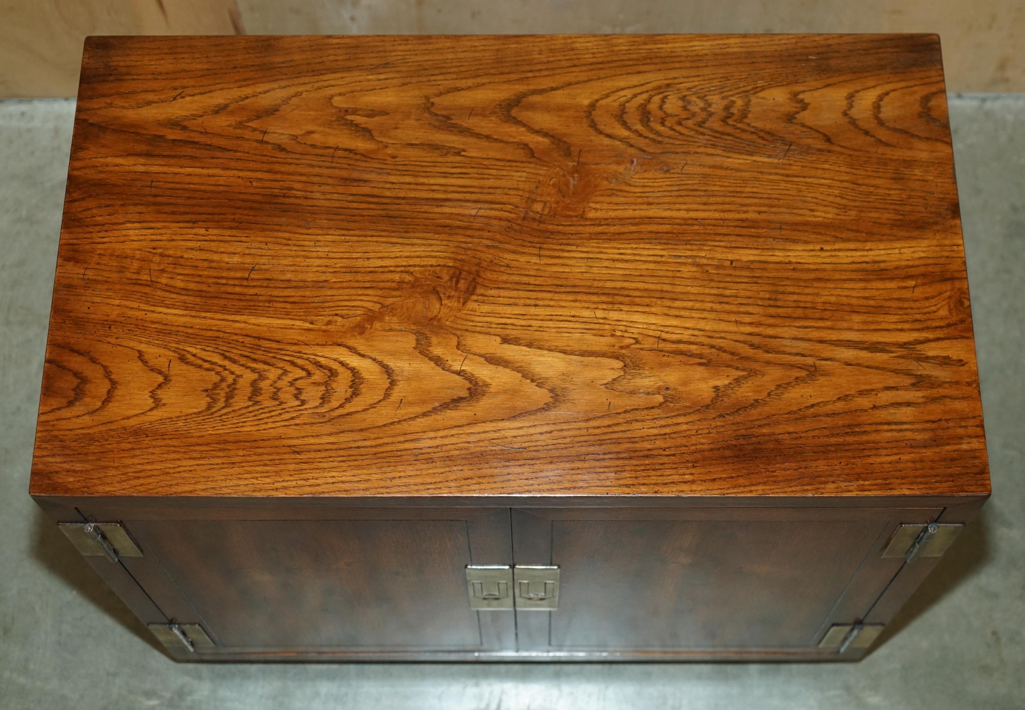 English PAIR OF DREXEL HERITAGE MILITARY CAMPAIGN SIDEBOARDS WHiCH ARE PART OF A SUITE