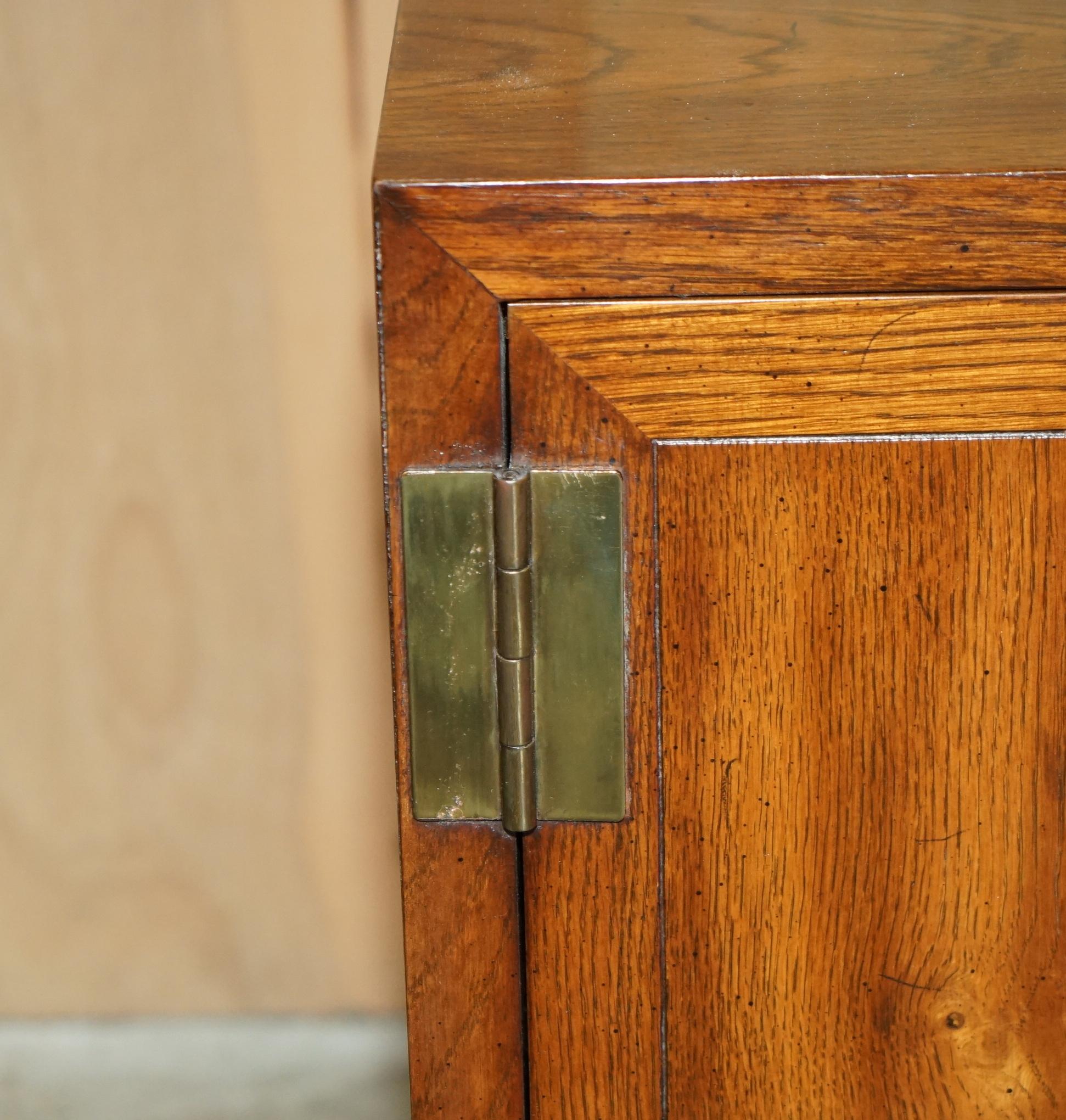 Hand-Crafted PAIR OF DREXEL HERITAGE MILITARY CAMPAIGN SIDEBOARDS WHiCH ARE PART OF A SUITE