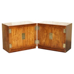 PAIR OF DREXEL HERITAGE MILITARY CAMPAIGN SIDEBOARDS WHiCH ARE PART OF A SUITE