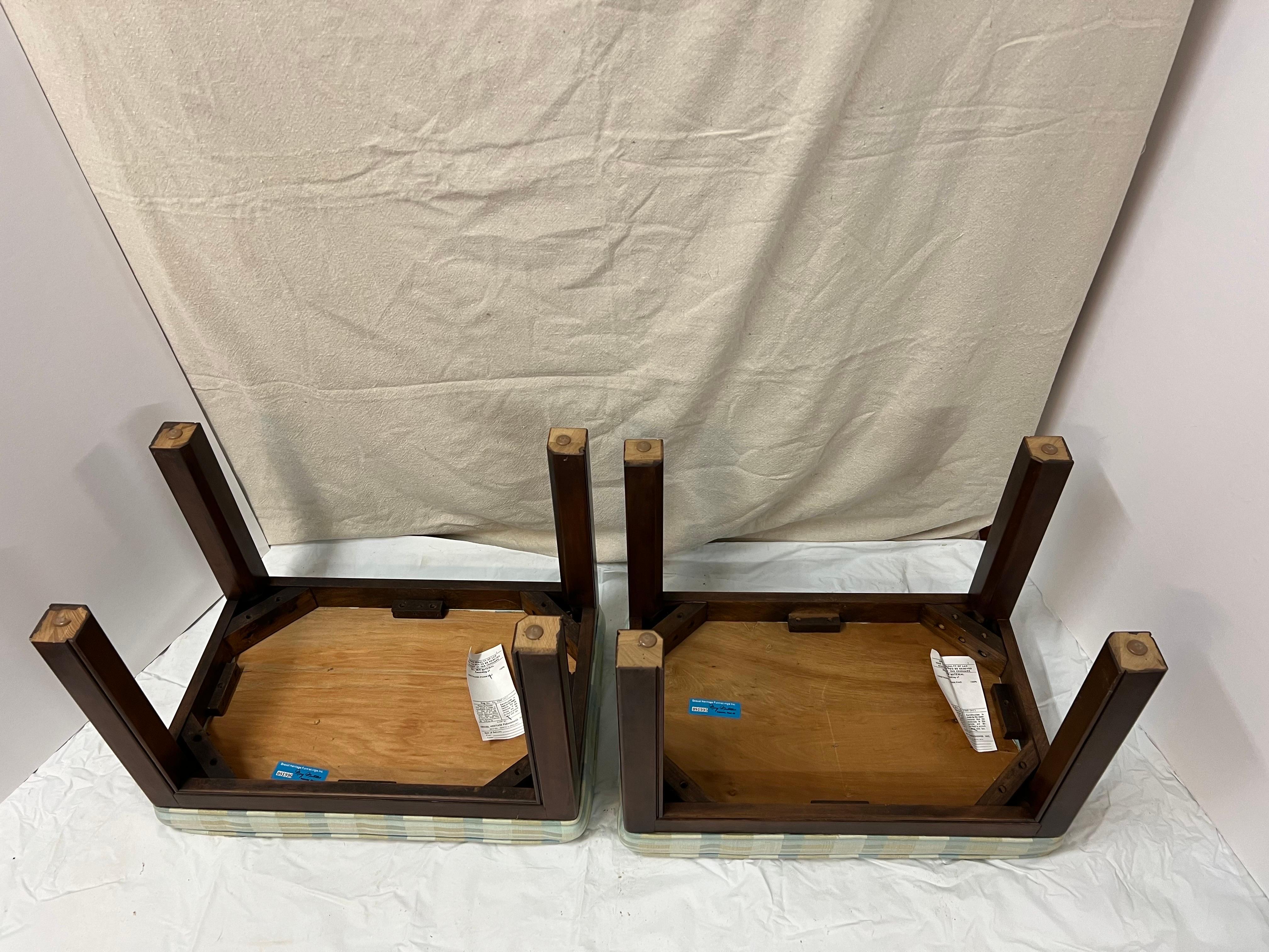 Pair of Drexel Heritage Ottomans or Stools 8