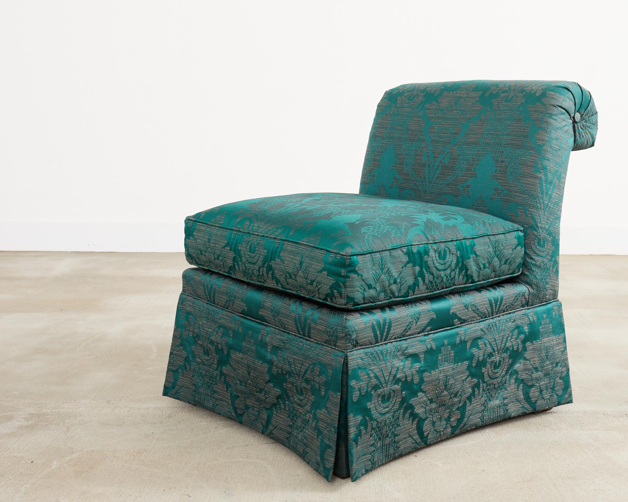 Paire de fauteuils Drexel Heritage en tissu de style Fortuny en vente 3
