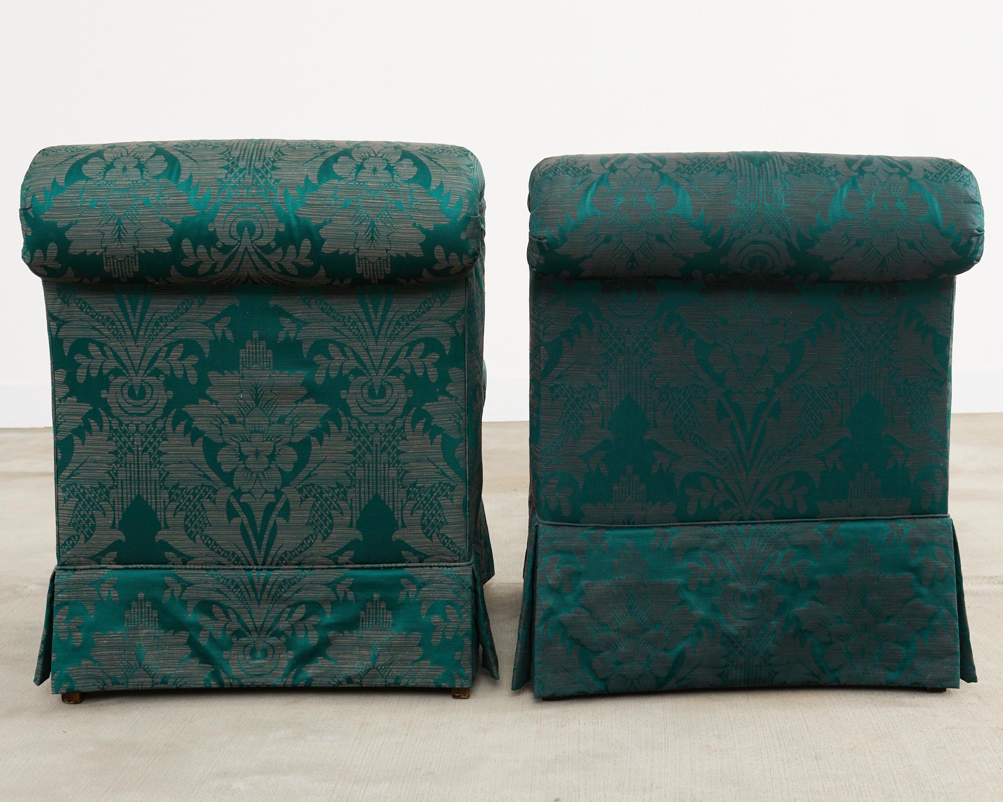 Paire de fauteuils Drexel Heritage en tissu de style Fortuny en vente 11