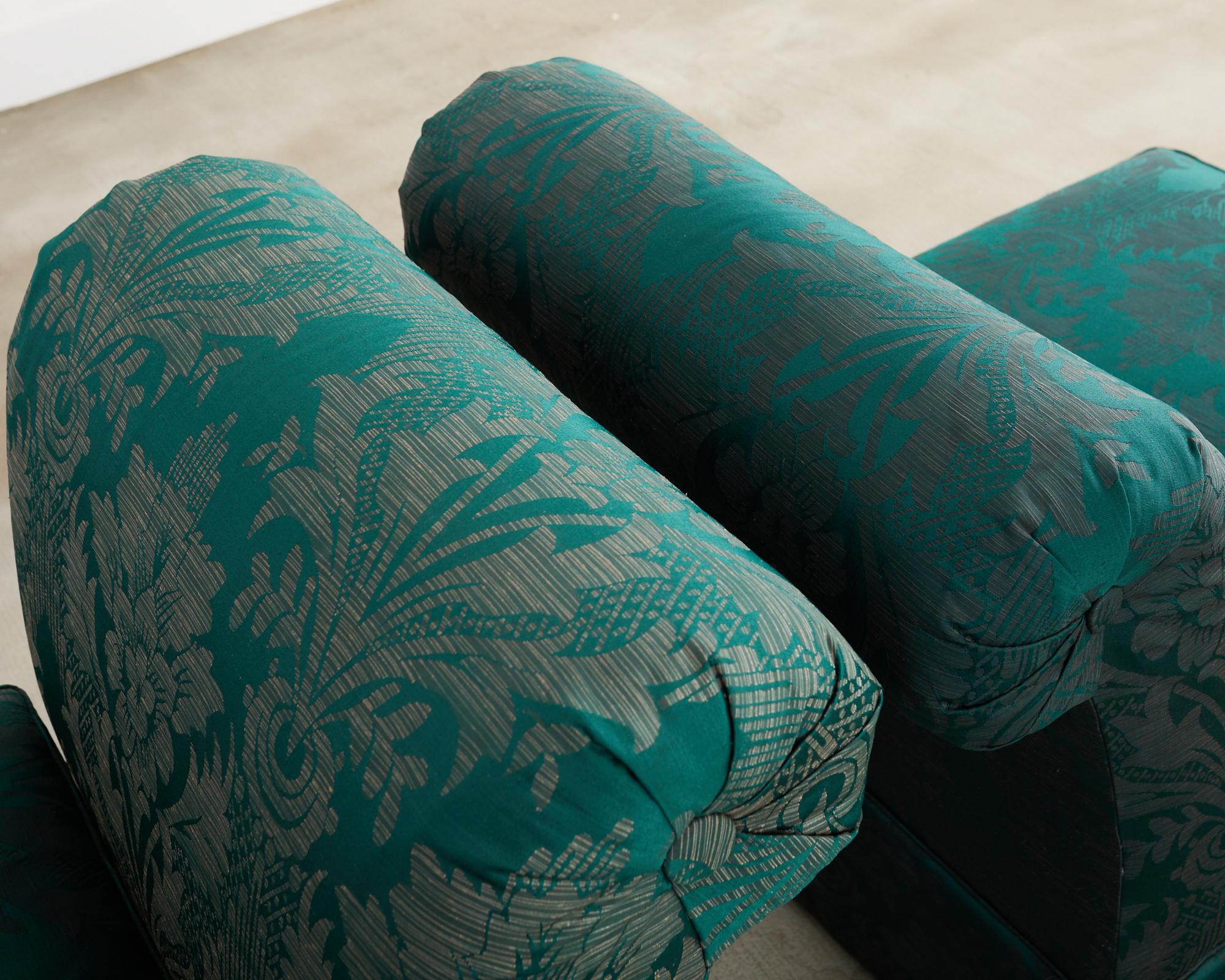 Paire de fauteuils Drexel Heritage en tissu de style Fortuny en vente 2