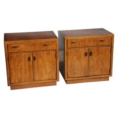 Retro Pair of Drexel Heritage Consensus Pecan Nightstands