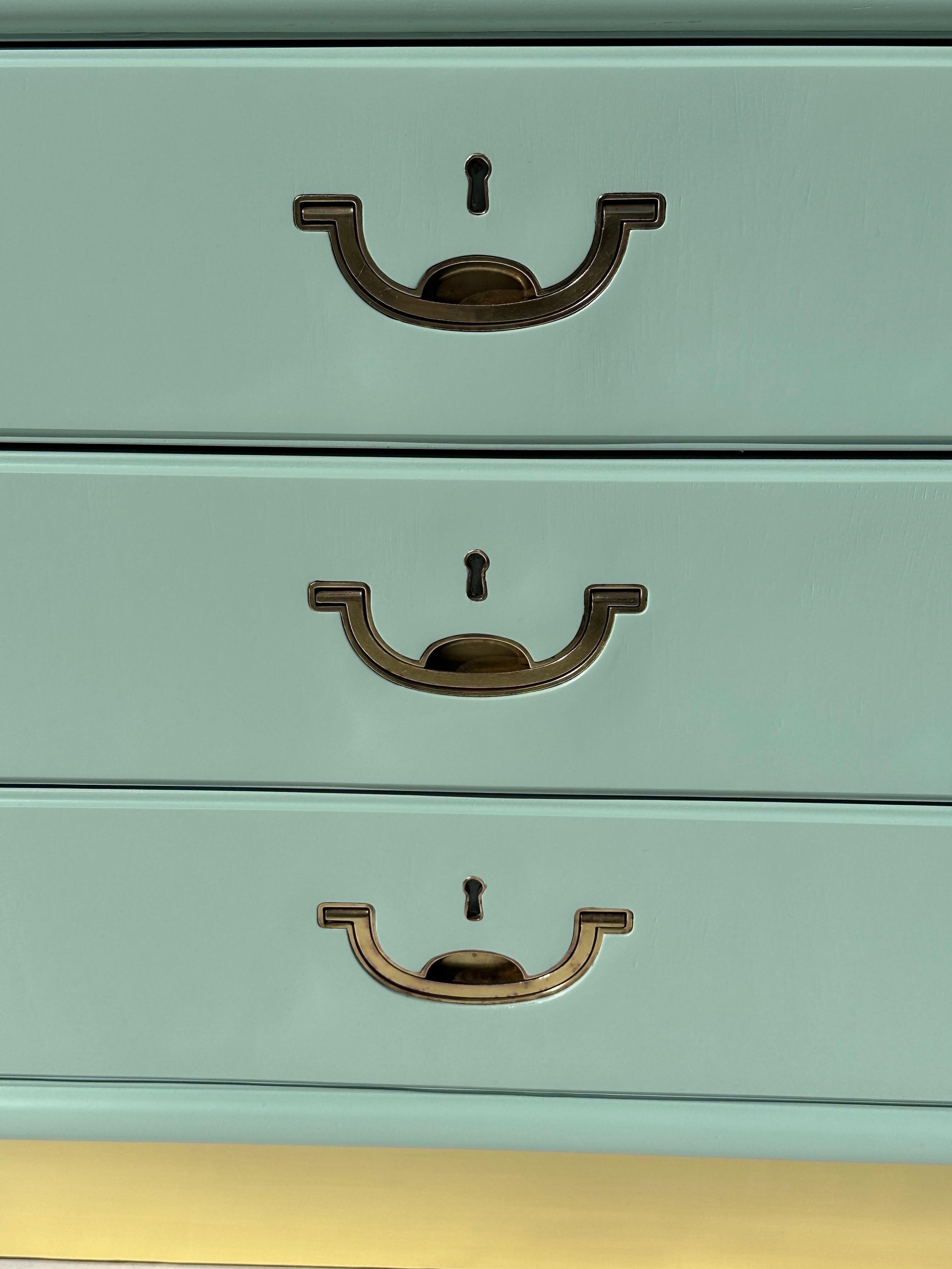 Pair of Drexel Turquoise Nightstands For Sale 2