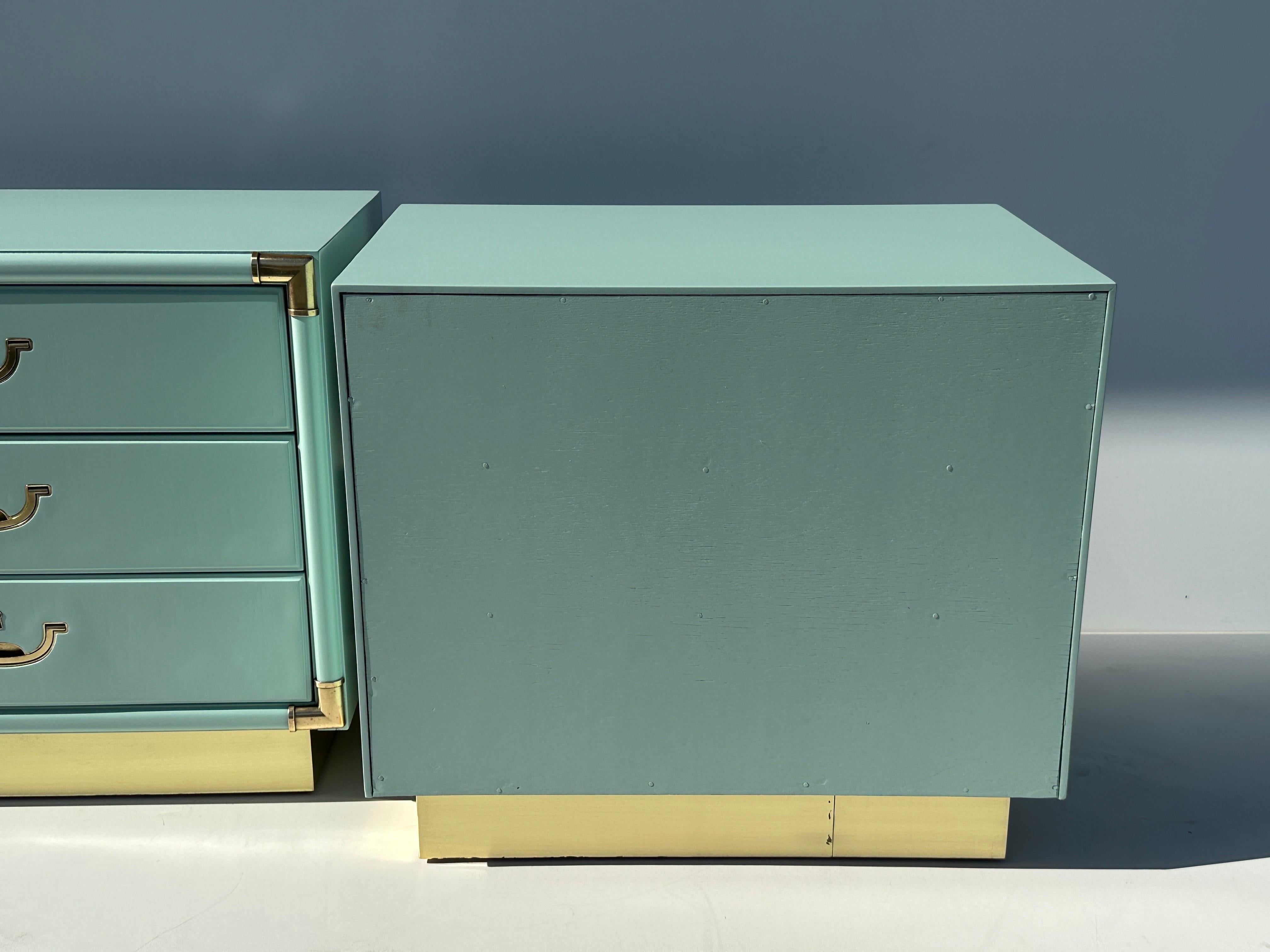 Pair of Drexel Turquoise Nightstands  For Sale 3