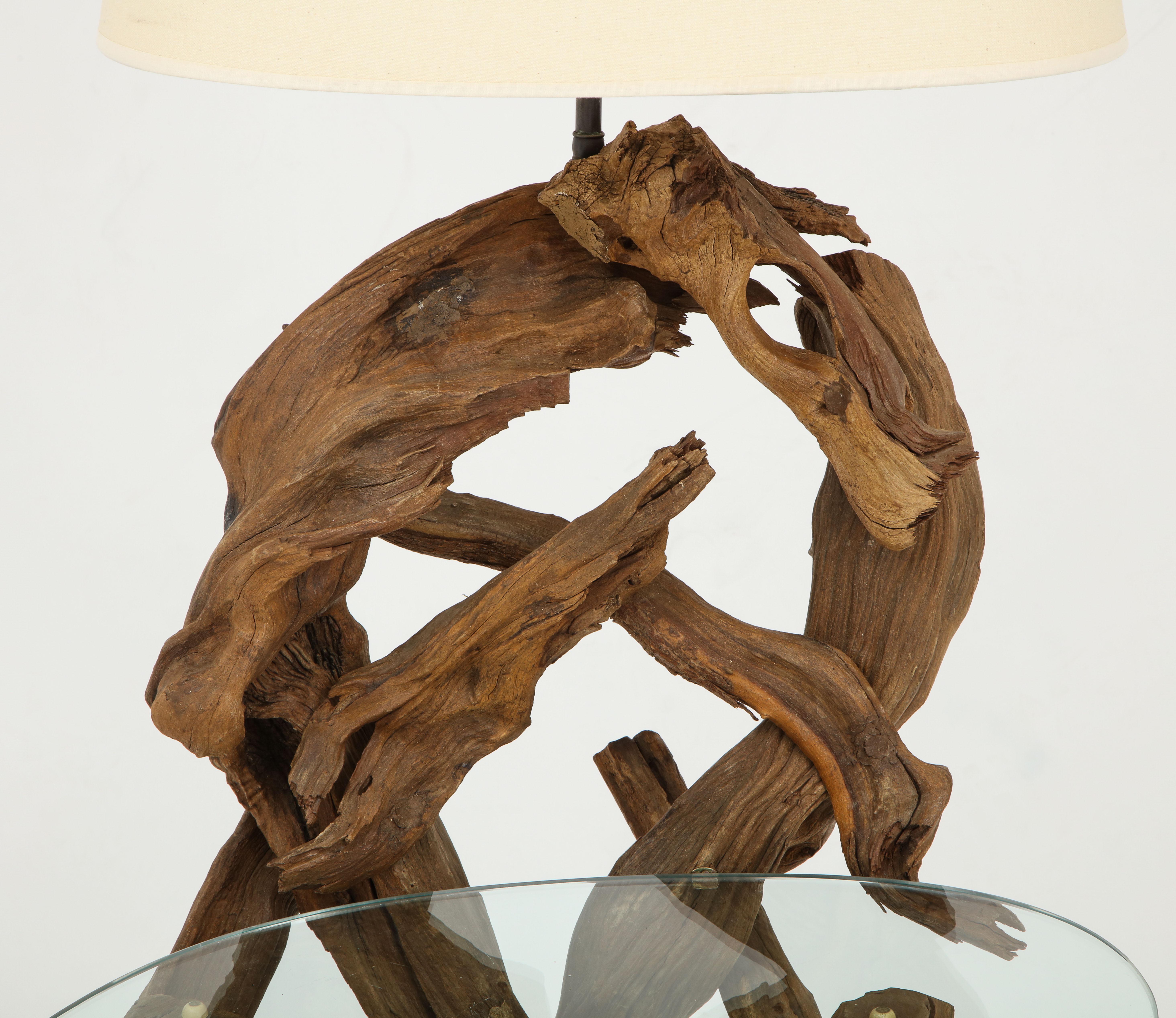 Pair of Driftwood Lamp Tables For Sale 5