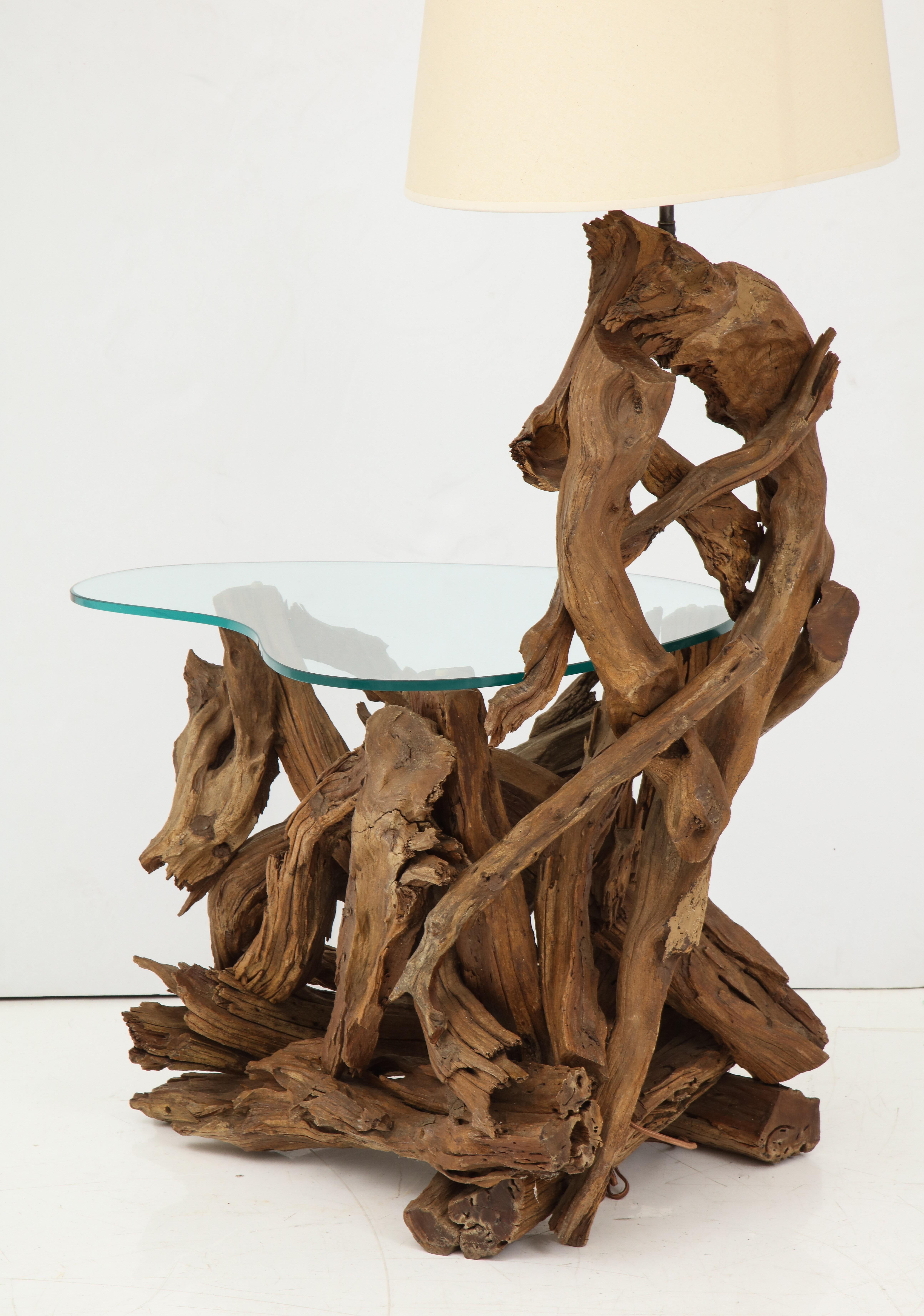 20th Century Pair of Driftwood Lamp Tables For Sale