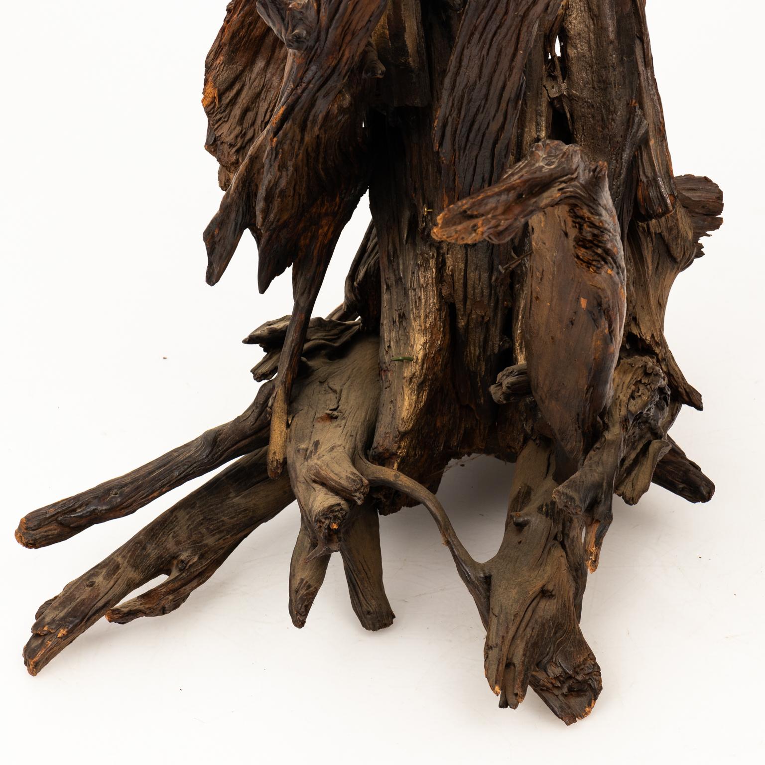 Pair of contemporary driftwood sculptures.
 