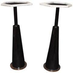 Pair of Drink Side Tables with Shagreen Trim