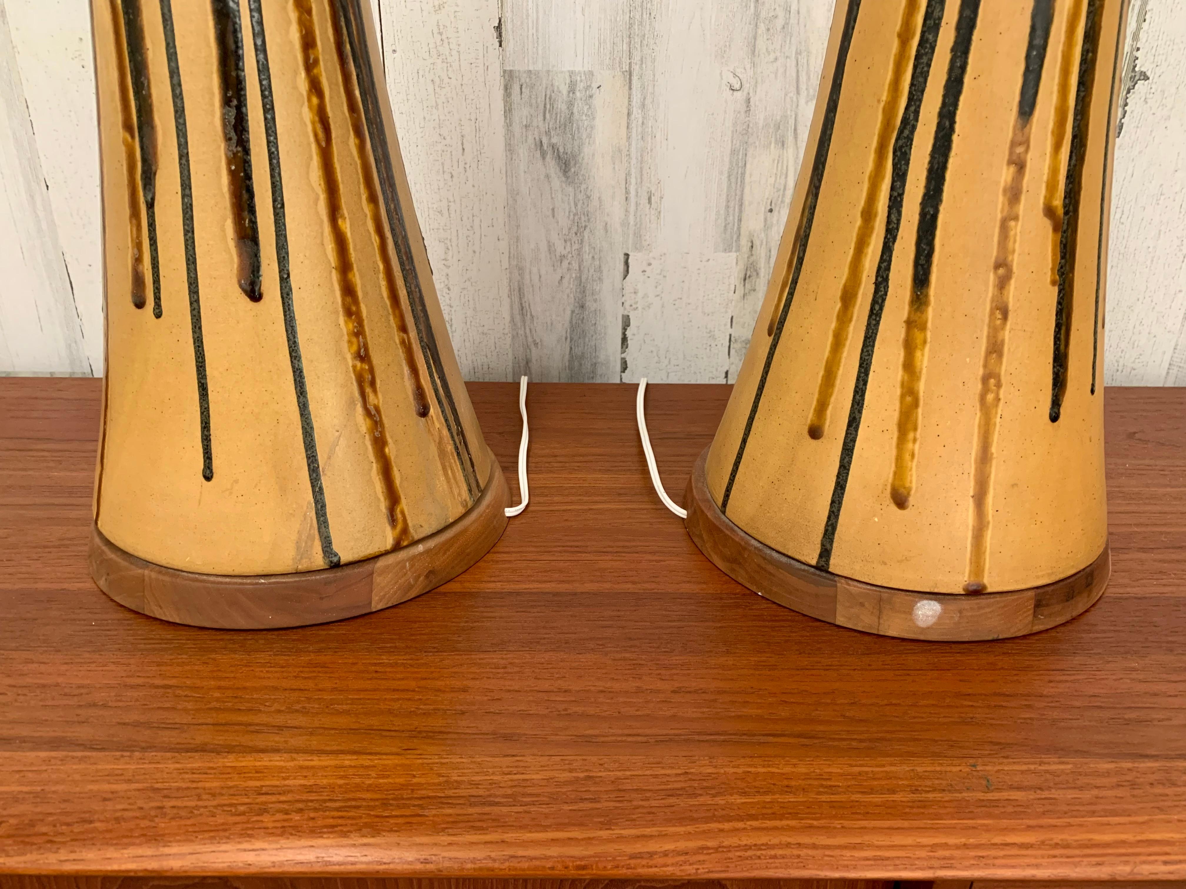 Pair of Drip Glaze Ceramic Lamp 5