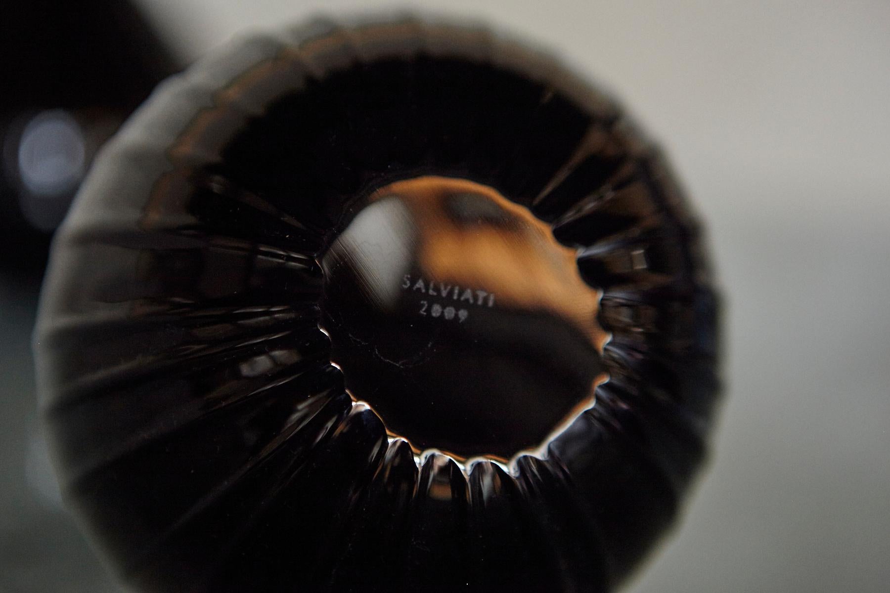 Paar Vasen aus schwarzem Muranoglas 