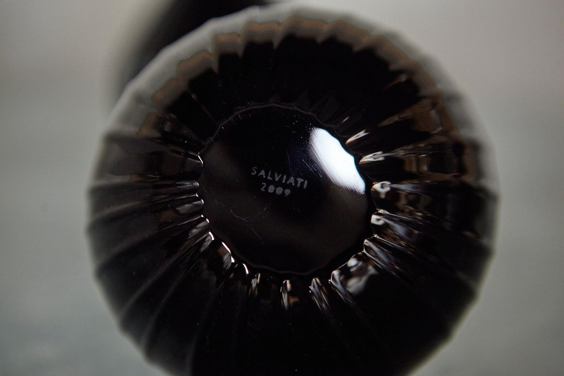 Paar Vasen aus schwarzem Muranoglas 