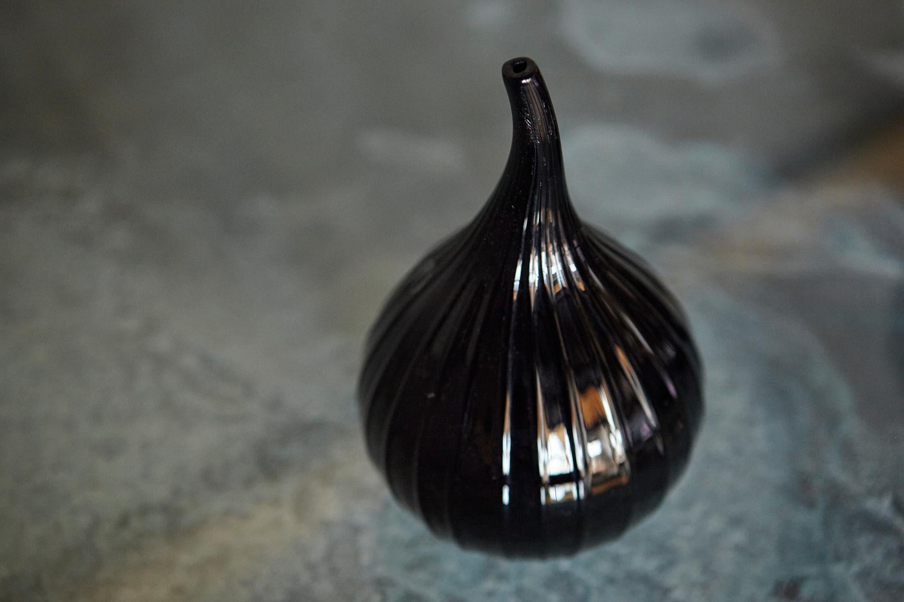 Paar Vasen aus schwarzem Muranoglas 