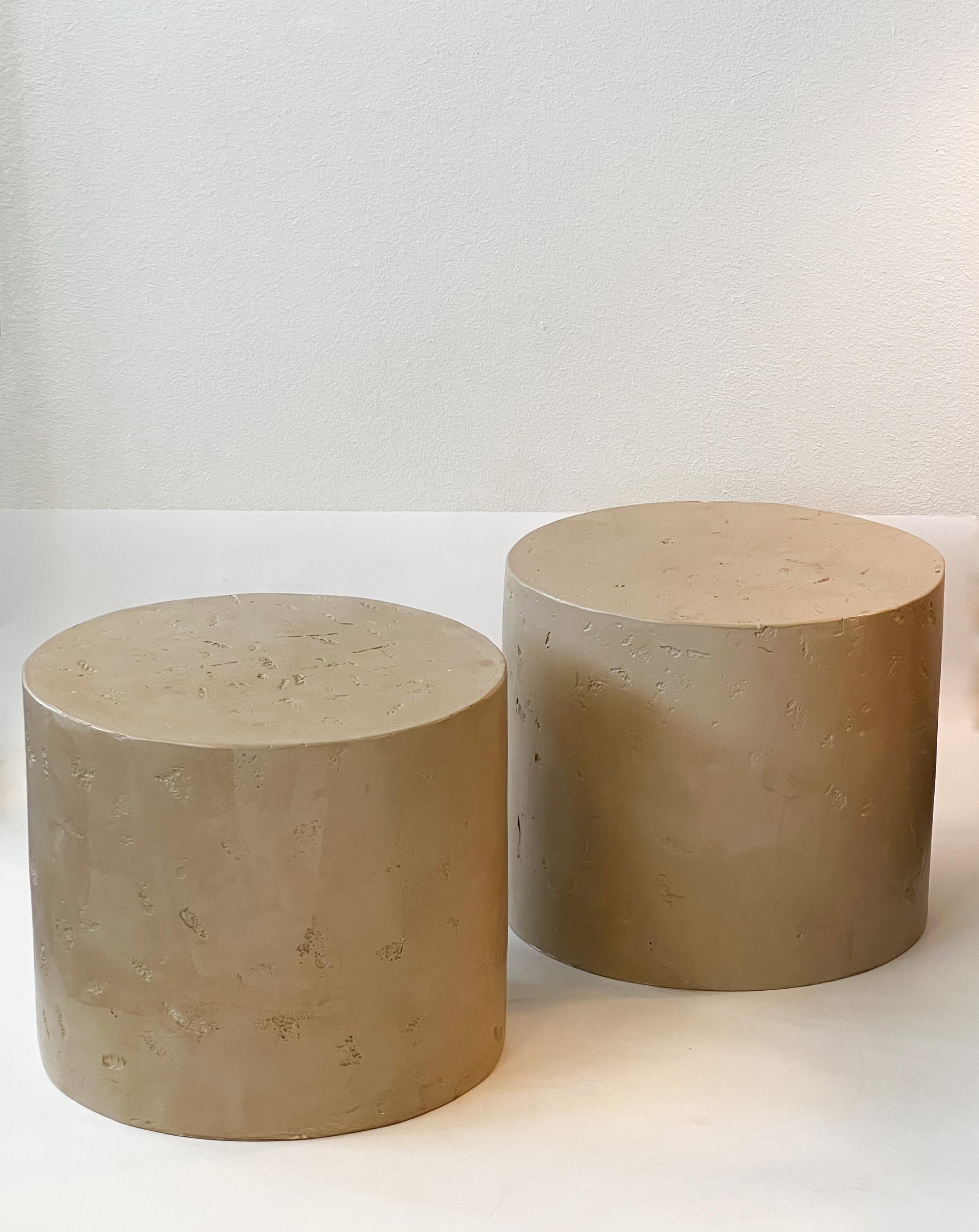 Modern Pair of Drum Side Tables by Steve Chase For Sale
