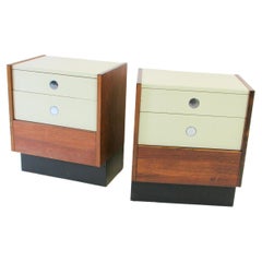 Pair of Drylund Denmark Lacquered Drawer Rosewood Cabinet Night Stands