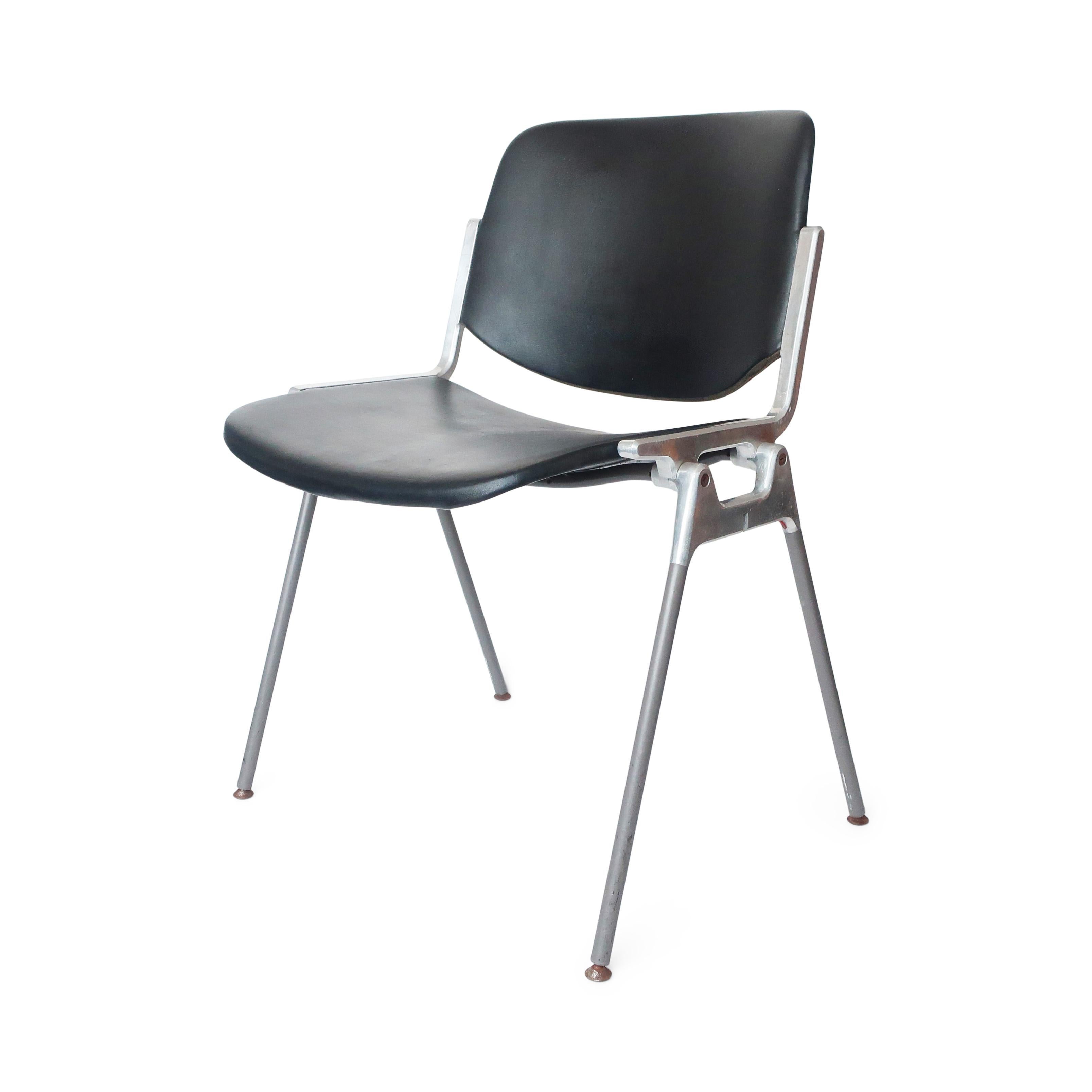 Metal Pair of DSC 106 Chairs by Giancarlo Piretti for Castelli