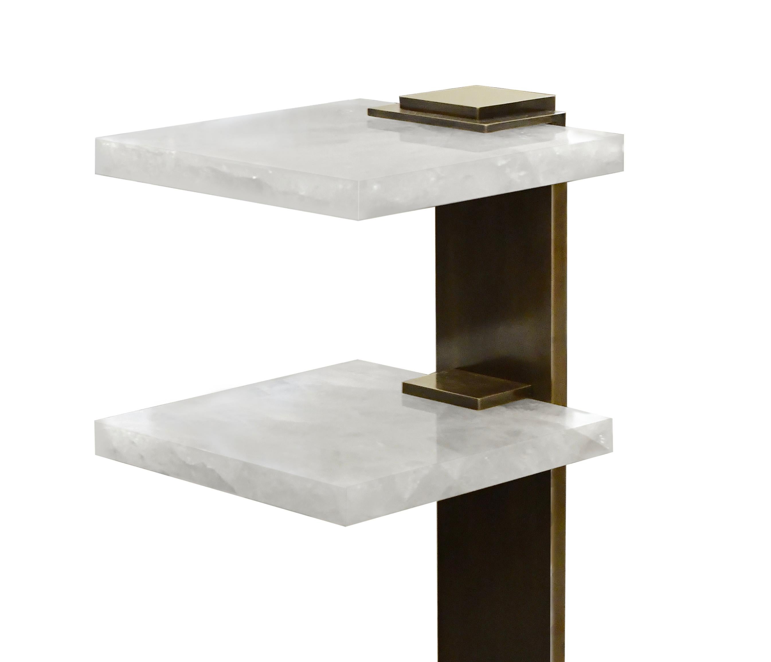 Contemporary Pair of DWD Rock Crystal Drinking Tables by Phoenix