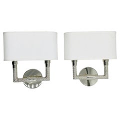 Paar Wandleuchter „Dubois II“ in Nickel-Finish von Hudson Valley Lighting.