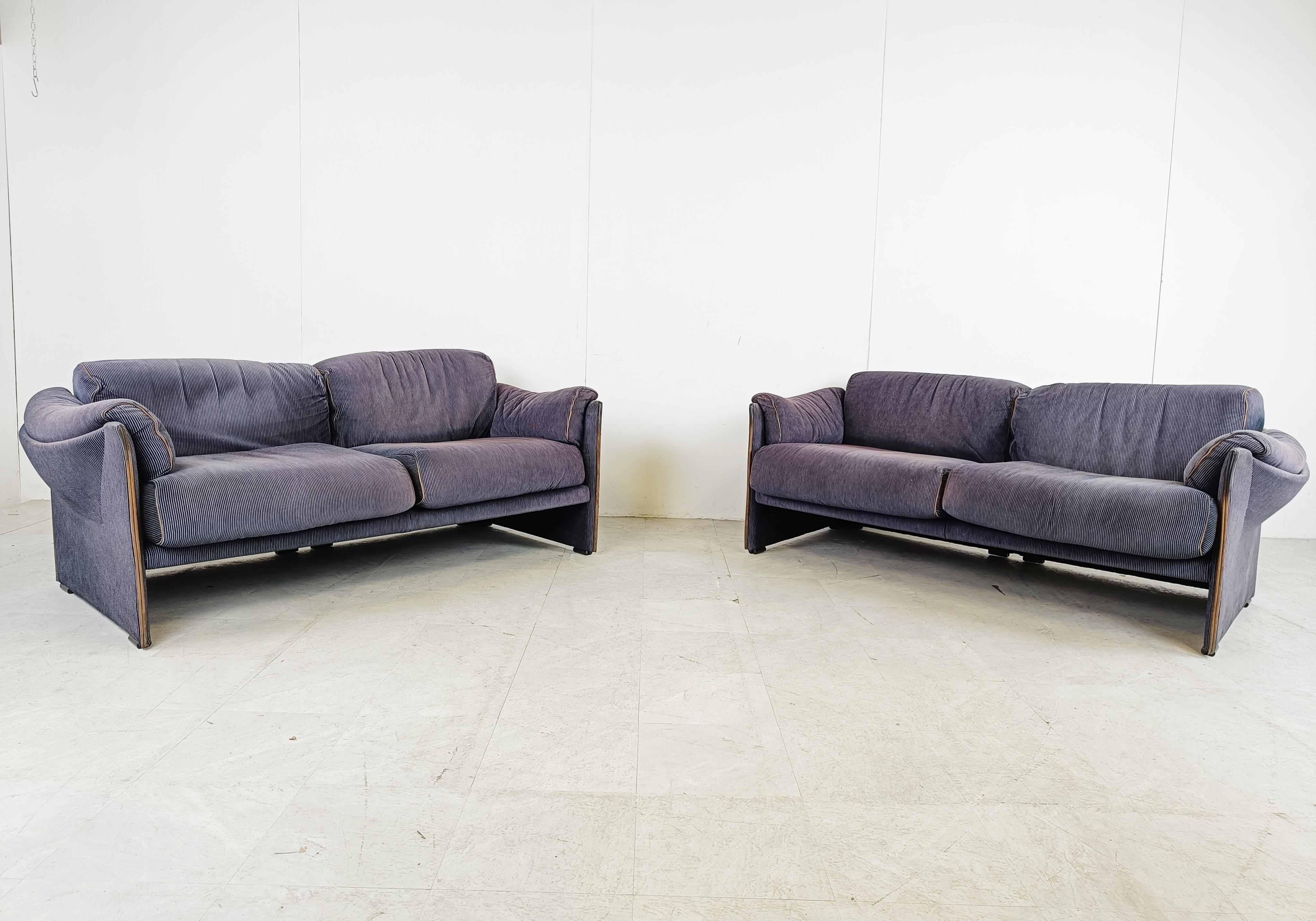 Mid-Century Modern Pair of DUC sofas by Mario Bellini for Cassina, 1970s