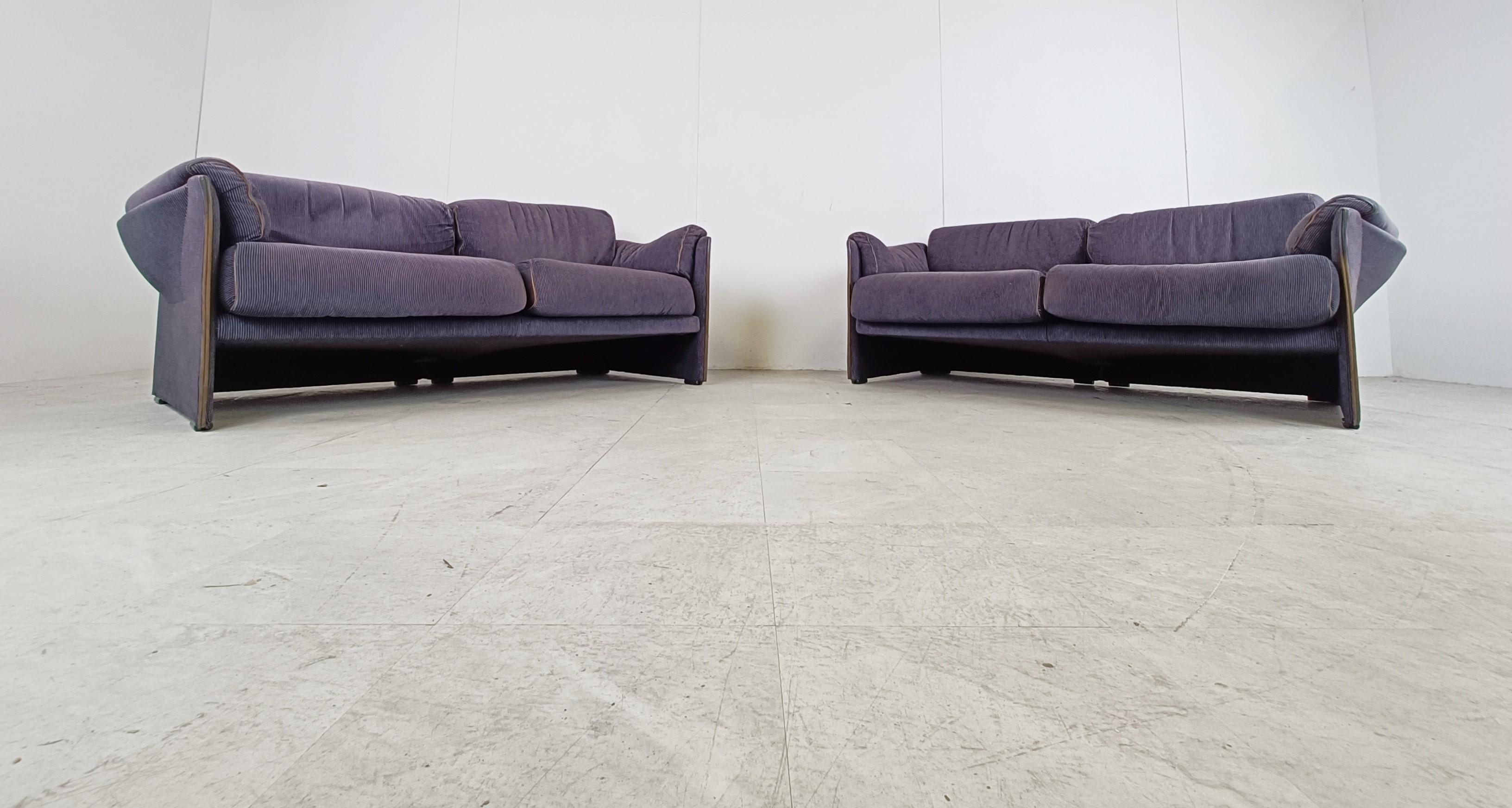 Italian Pair of DUC sofas by Mario Bellini for Cassina, 1970s