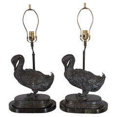 Pair of Duck Form Table Lamps by Maitland Smith