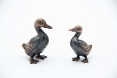 Pair of ducks in nielada silver