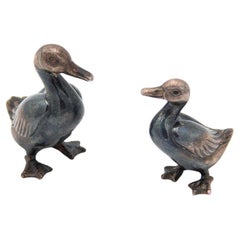 Pair of ducks in nielada silver