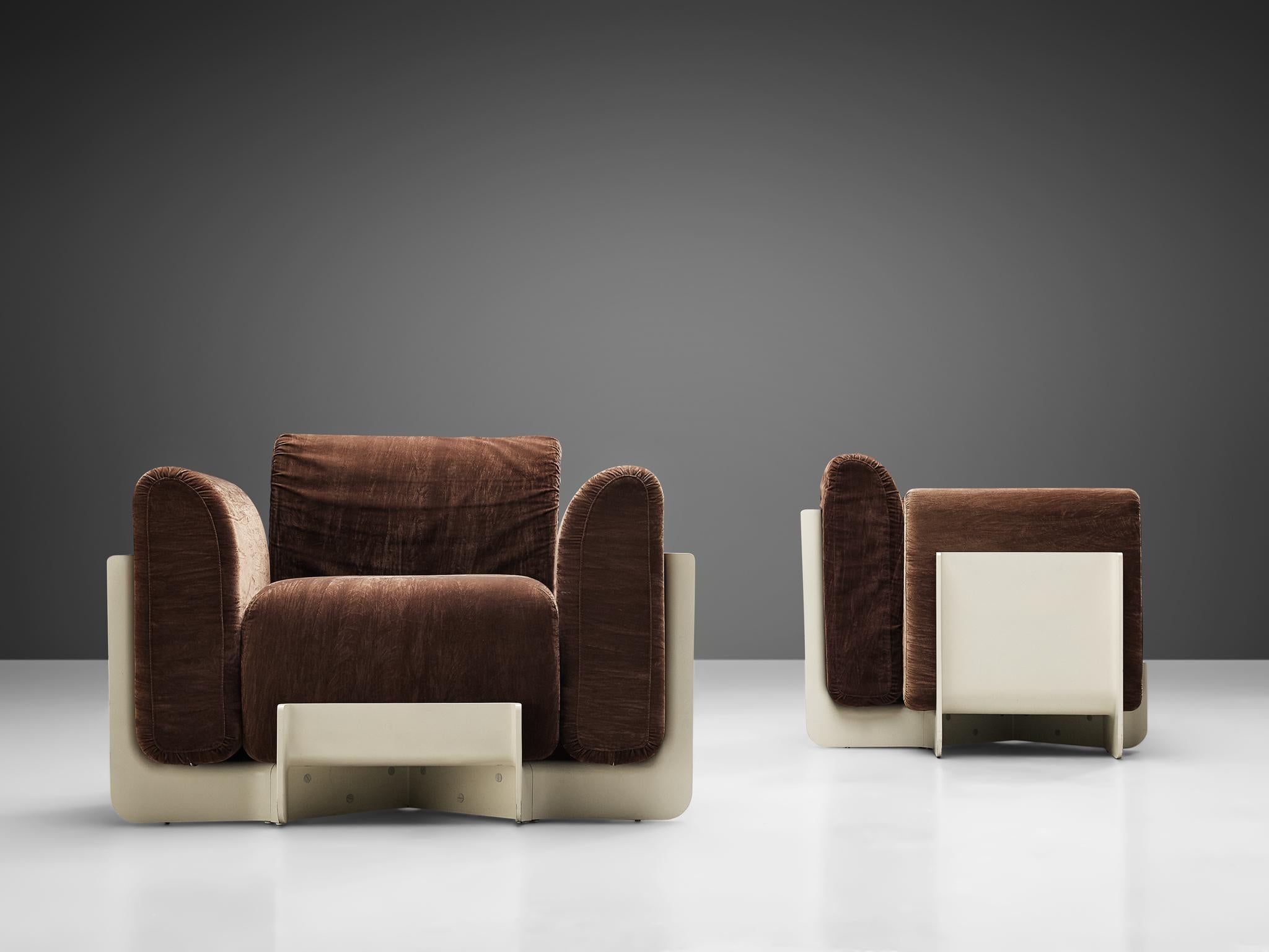 Mid-Century Modern Pair of Duna Armchairs by Guarnacci, Padovano and Vagnoni for Uno Pi